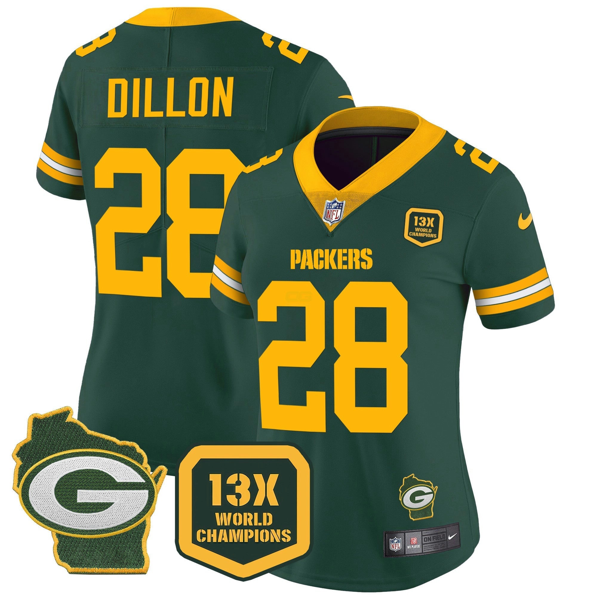 Camisa NFL Women’s 13 Time World Champions & Home Patch Vapor Jersey