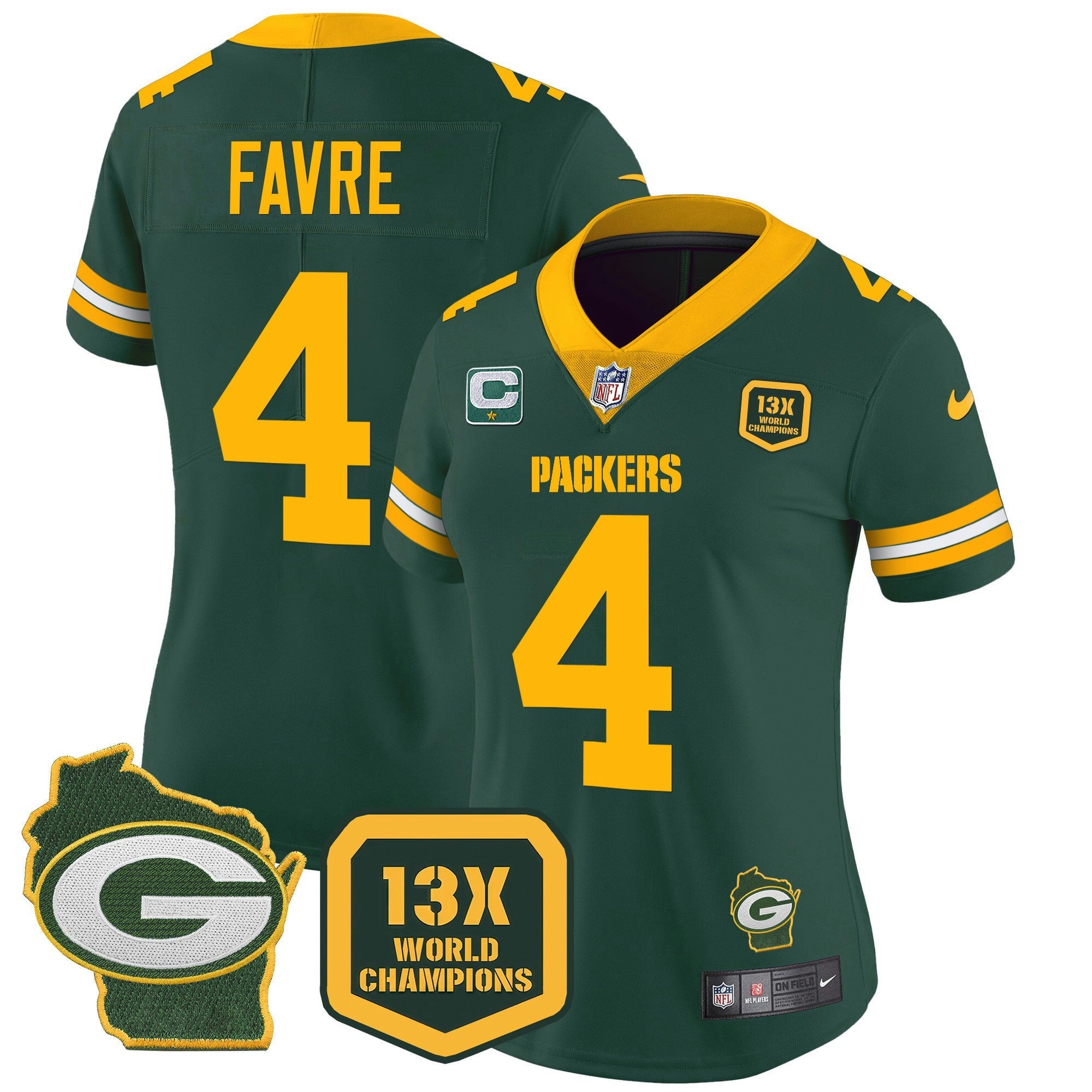 Camisa NFL Women’s 13 Time World Champions & Home Patch Vapor Jersey