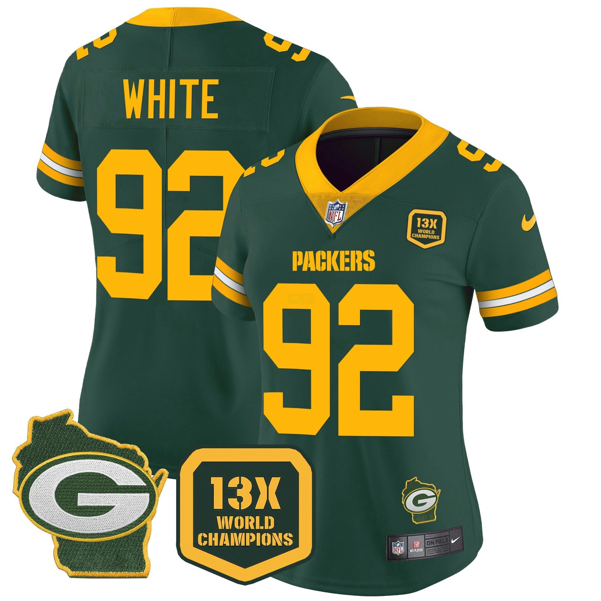 Camisa NFL Women’s 13 Time World Champions & Home Patch Vapor Jersey