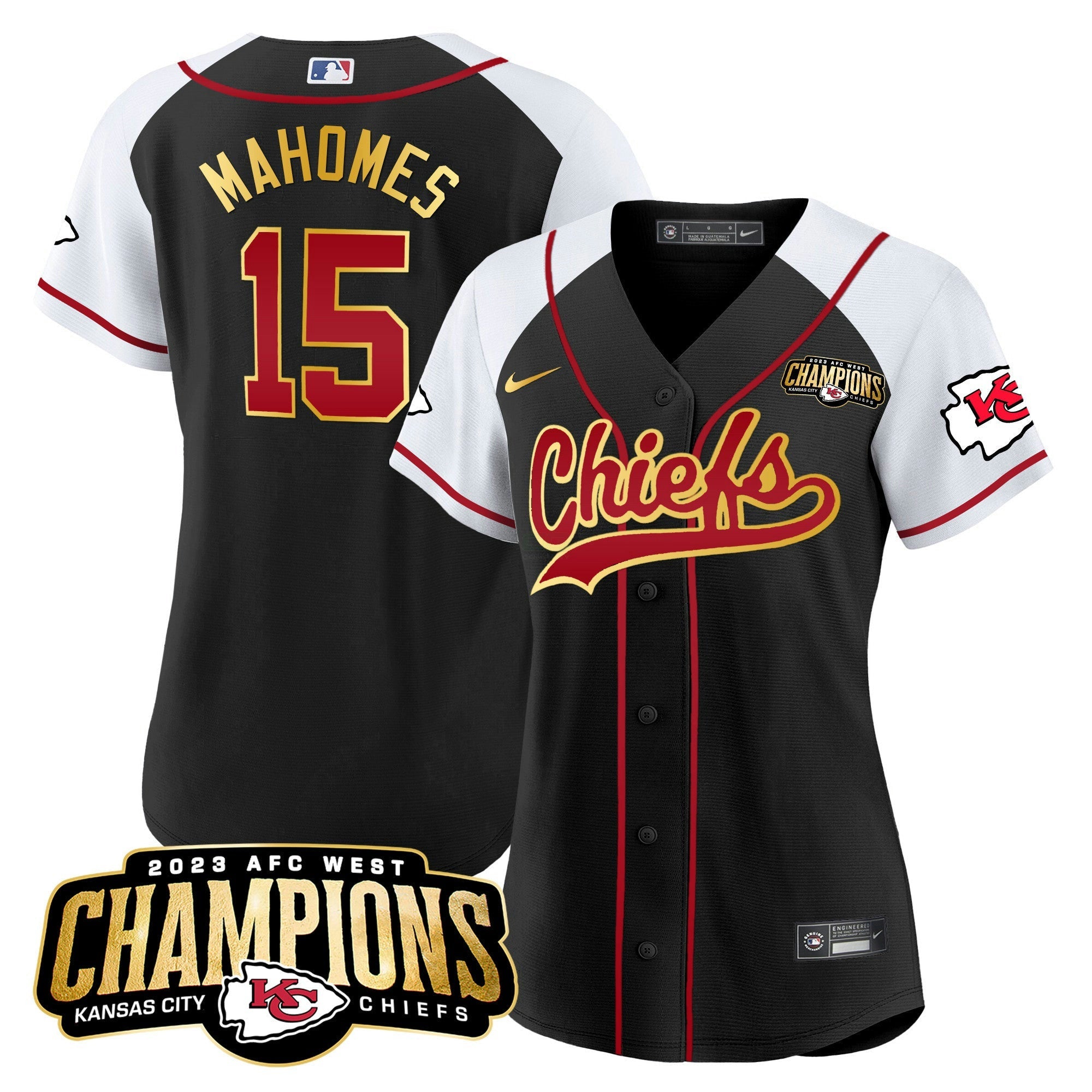 Camisa NFL Women’s 2023 AFC West Champions Patch Jersey