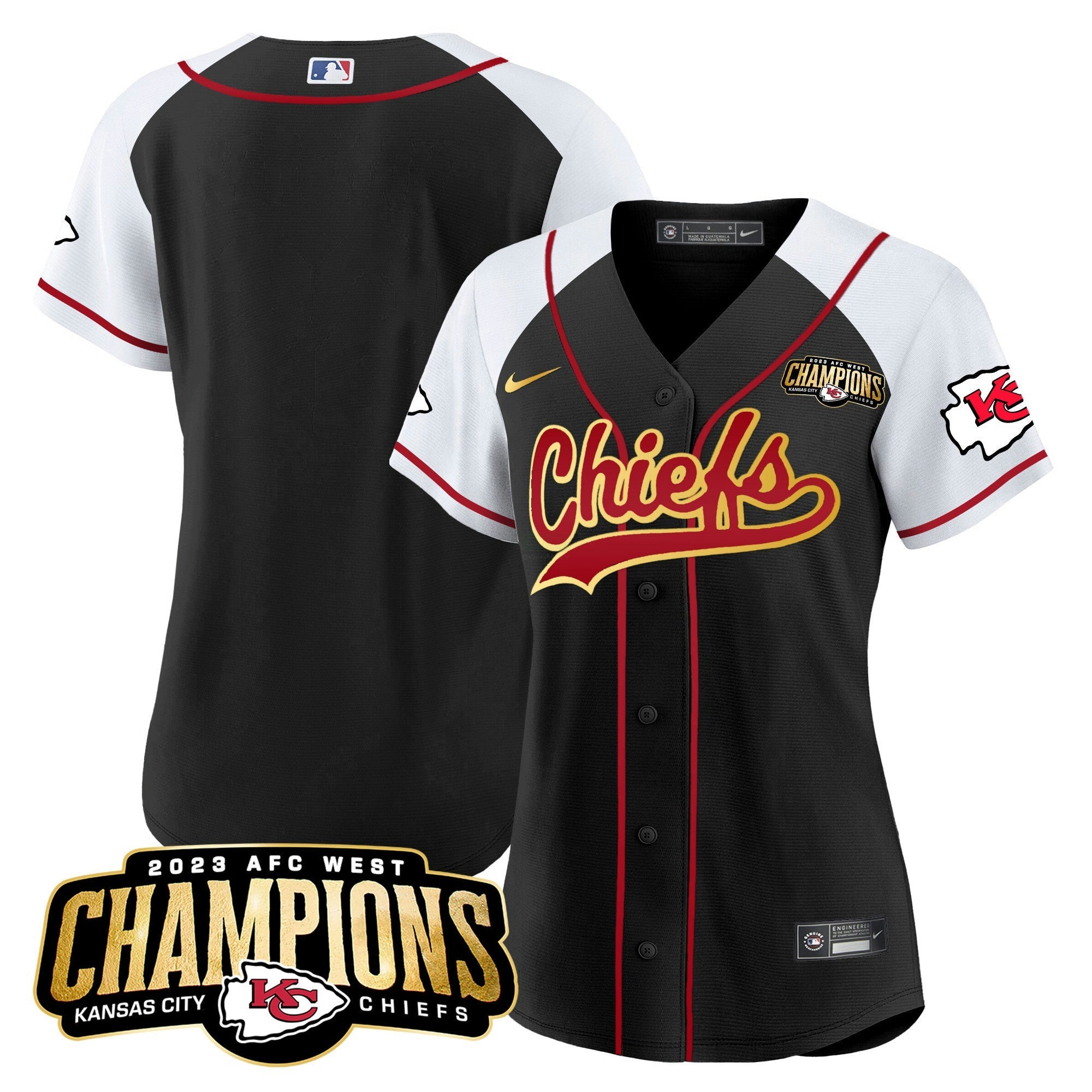 Camisa NFL Women’s 2023 AFC West Champions Patch Jersey