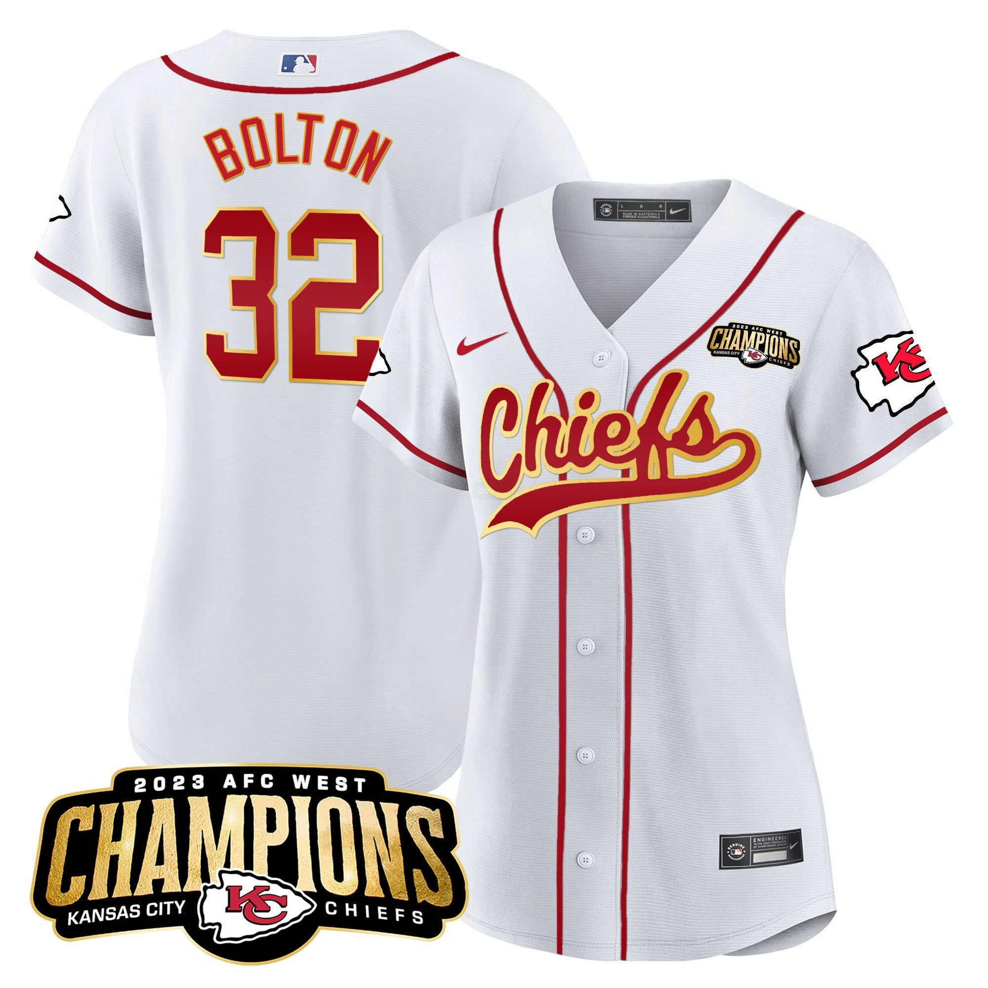 Camisa NFL Women’s 2023 AFC West Champions Patch Jersey
