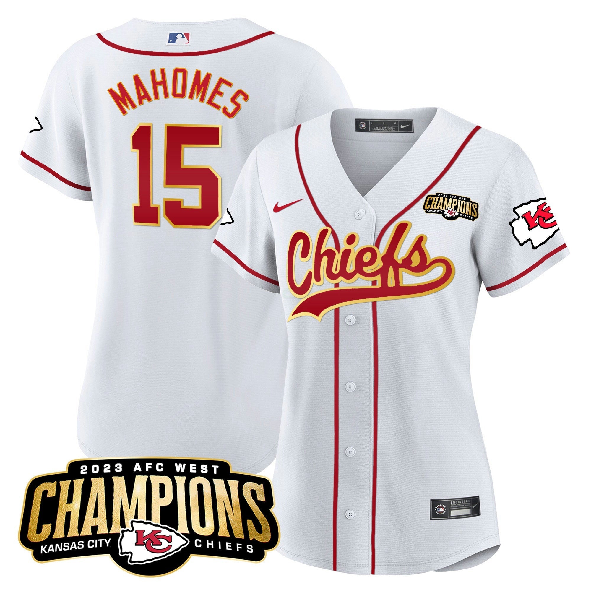 Camisa NFL Women’s 2023 AFC West Champions Patch Jersey