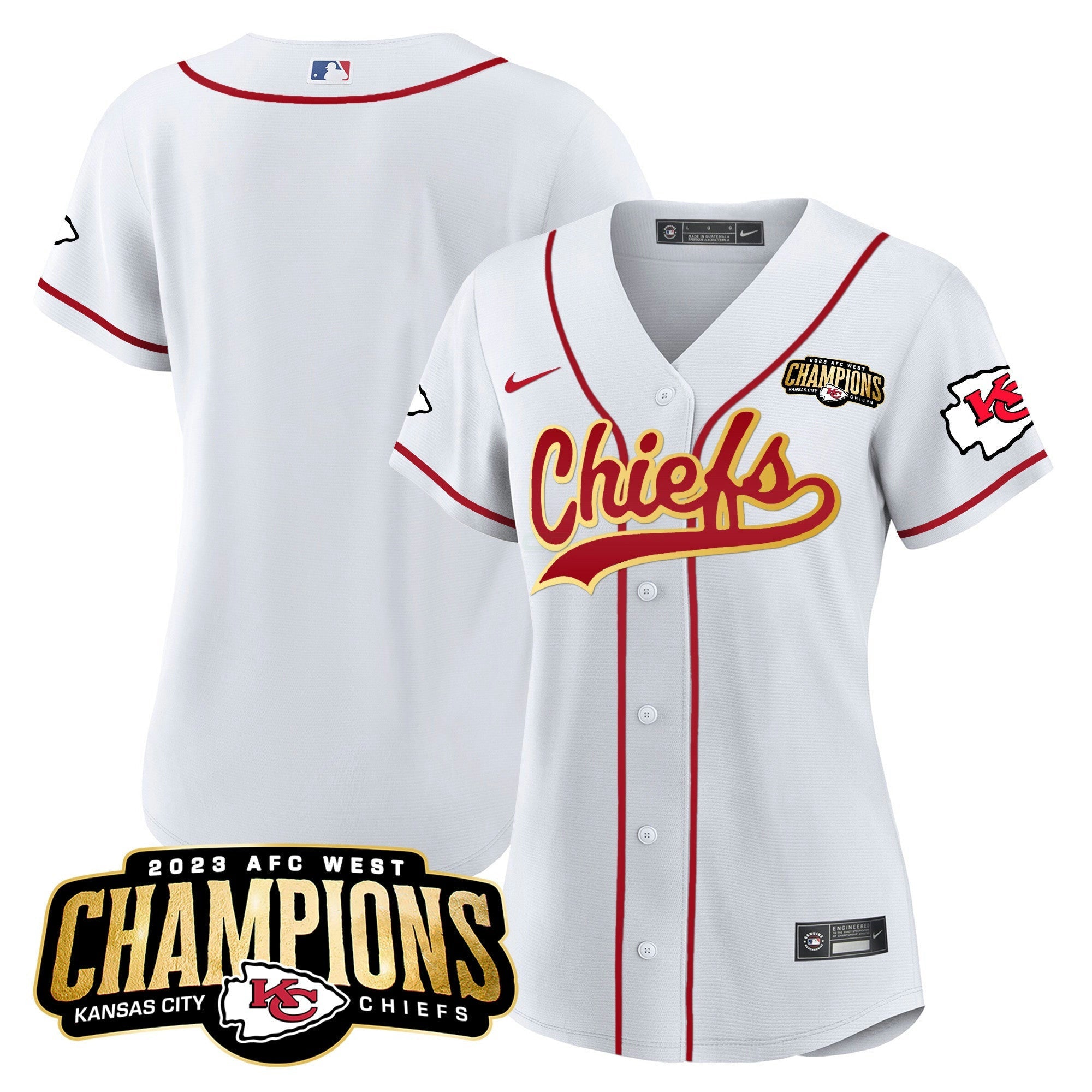 Camisa NFL Women’s 2023 AFC West Champions Patch Jersey