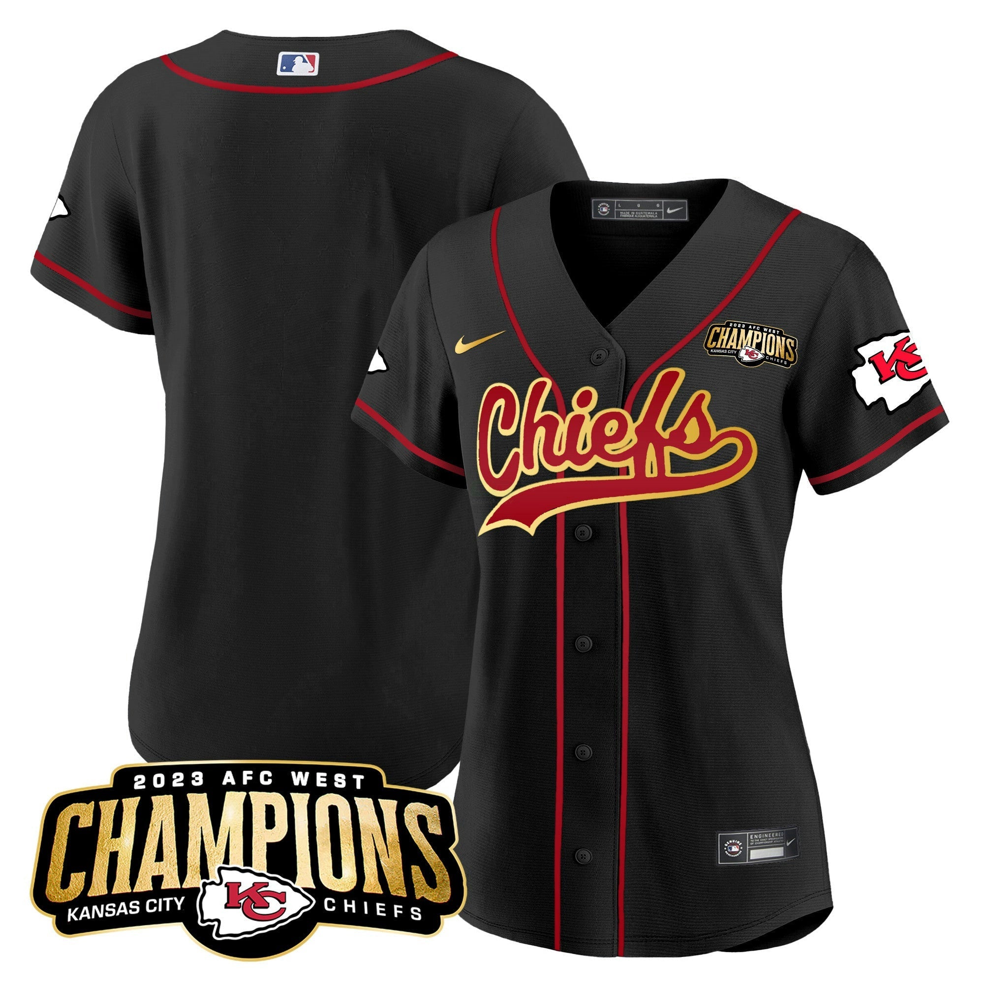 Camisa NFL Women’s 2023 AFC West Champions Patch Jersey