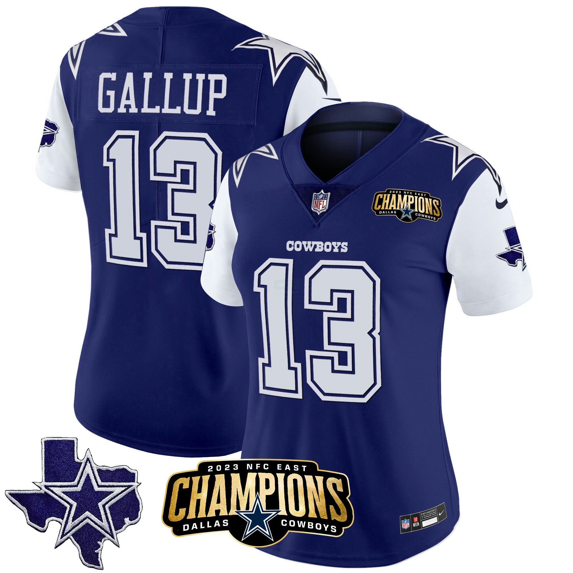 Camisa NFL Women’s 2023 NFC East Champions Patch Vapor Jersey