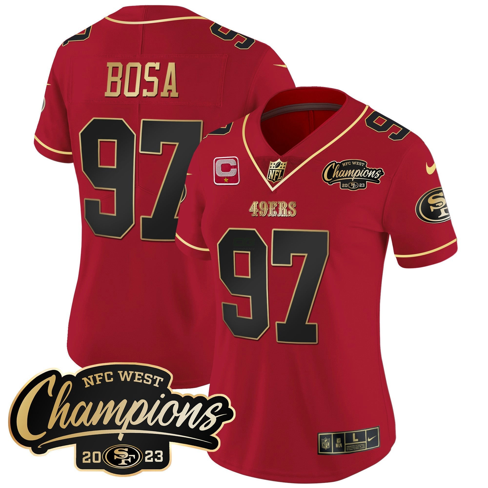 Camisa NFL Women’s 2023 NFC West Champions Patch Vapor Jersey