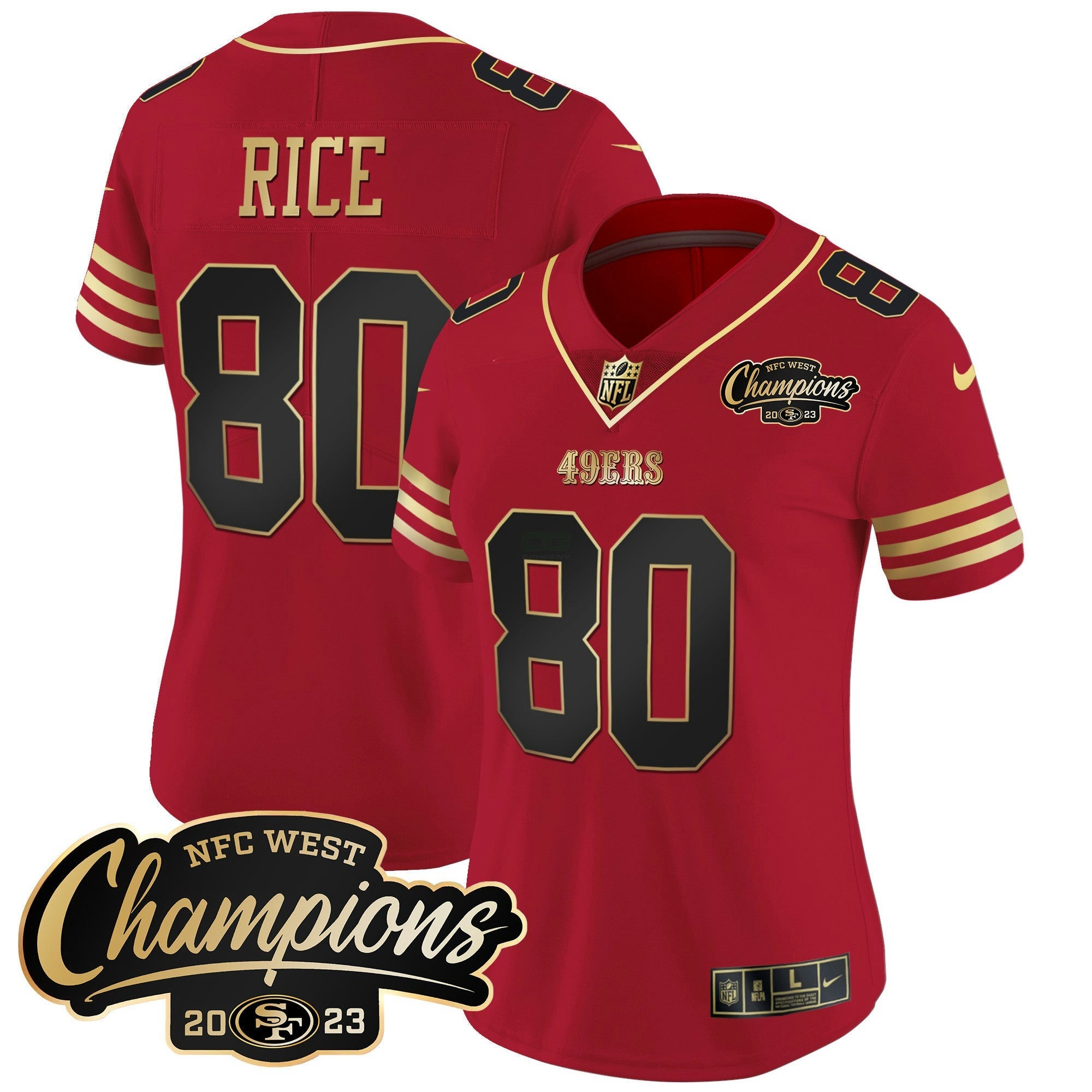Camisa NFL Women’s 2023 NFC West Champions Patch Vapor Jersey