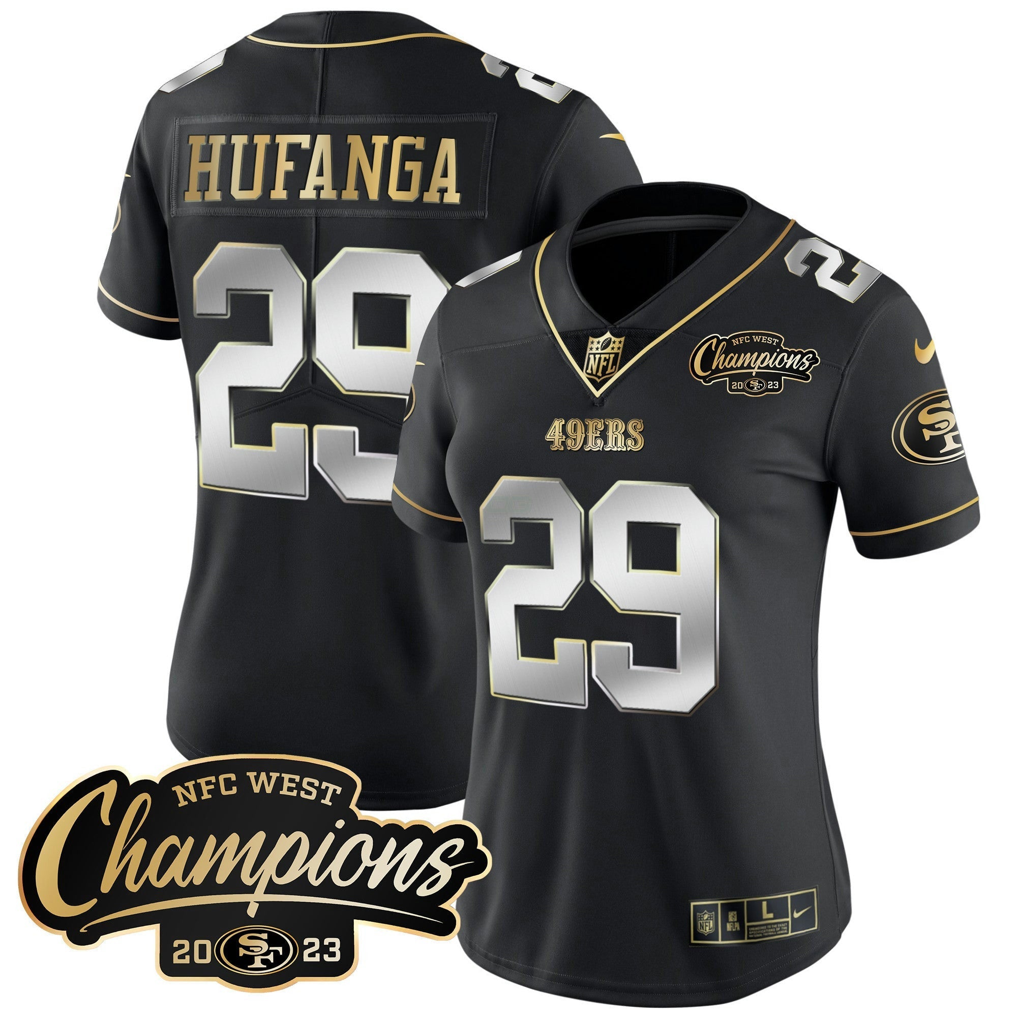 Camisa NFL Women’s 2023 NFC West Champions Patch Vapor Jersey