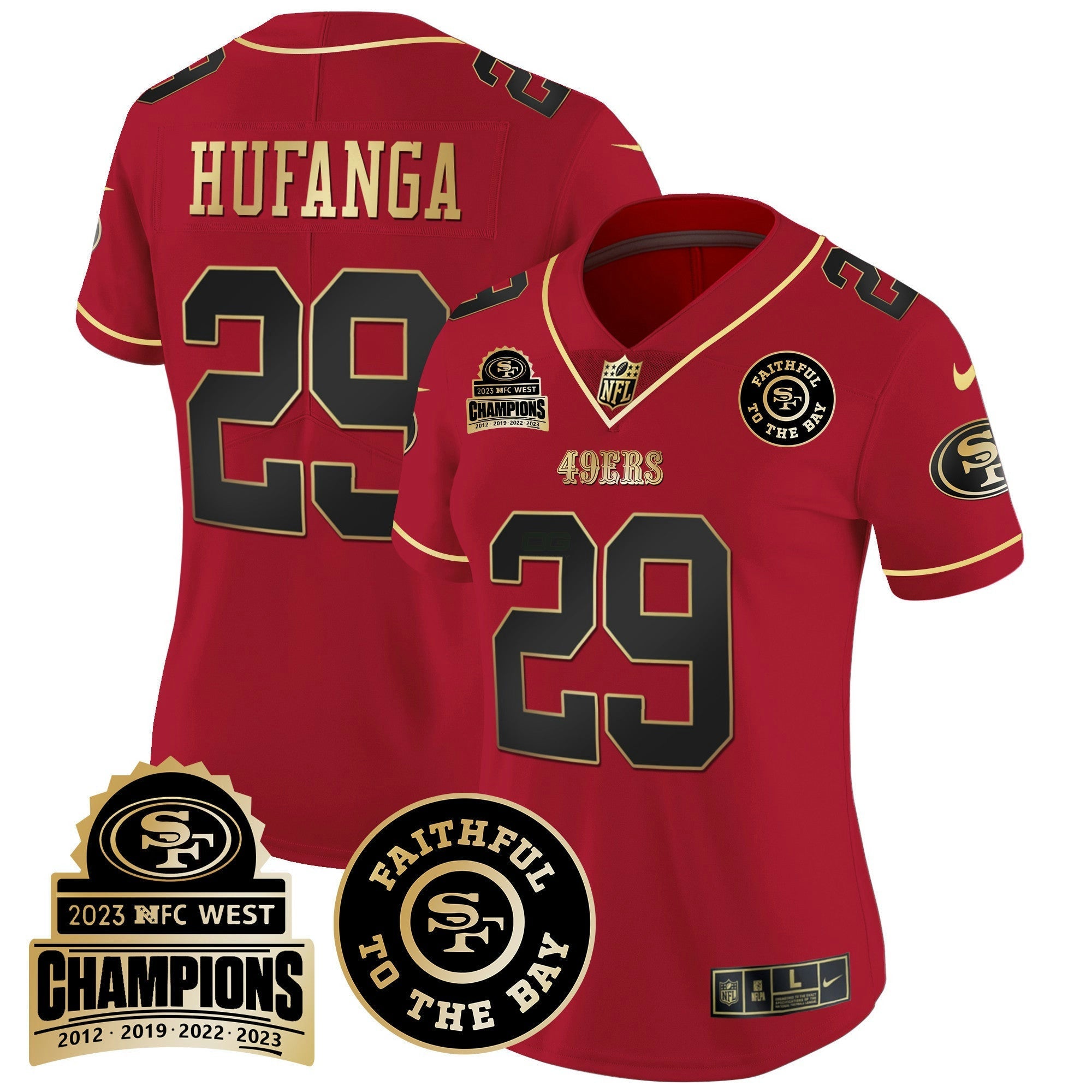 Camisa NFL Women’s 2023 NFC West Champions Patch Vapor Jersey V3