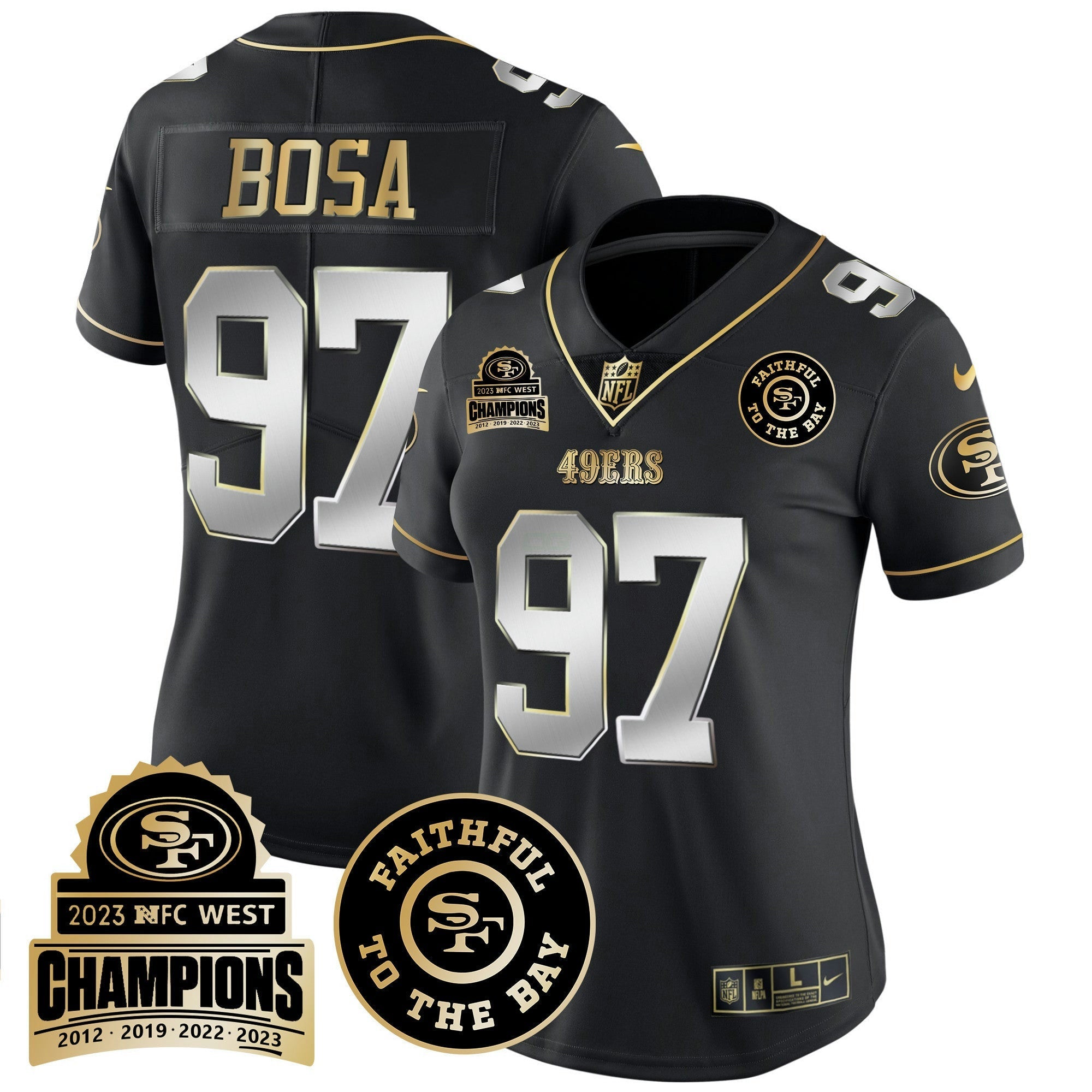 Camisa NFL Women’s 2023 NFC West Champions Patch Vapor Jersey V3