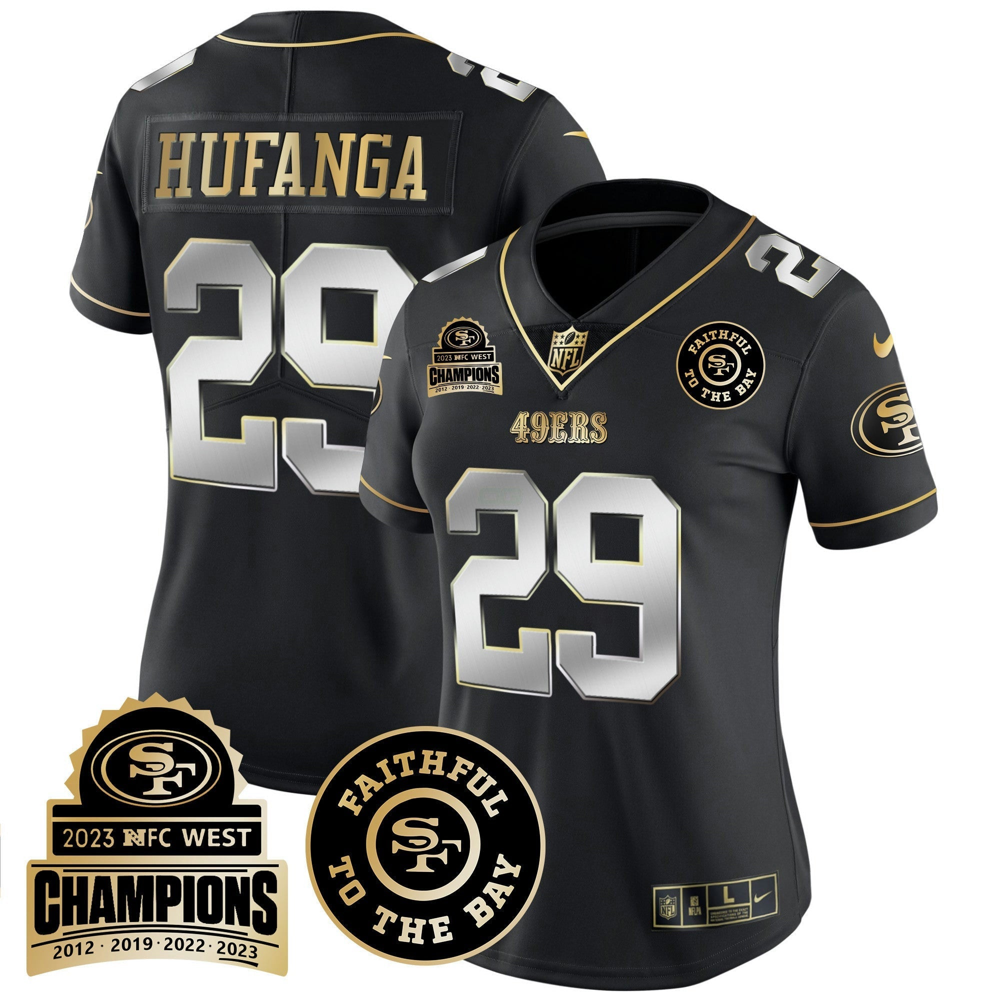Camisa NFL Women’s 2023 NFC West Champions Patch Vapor Jersey V3
