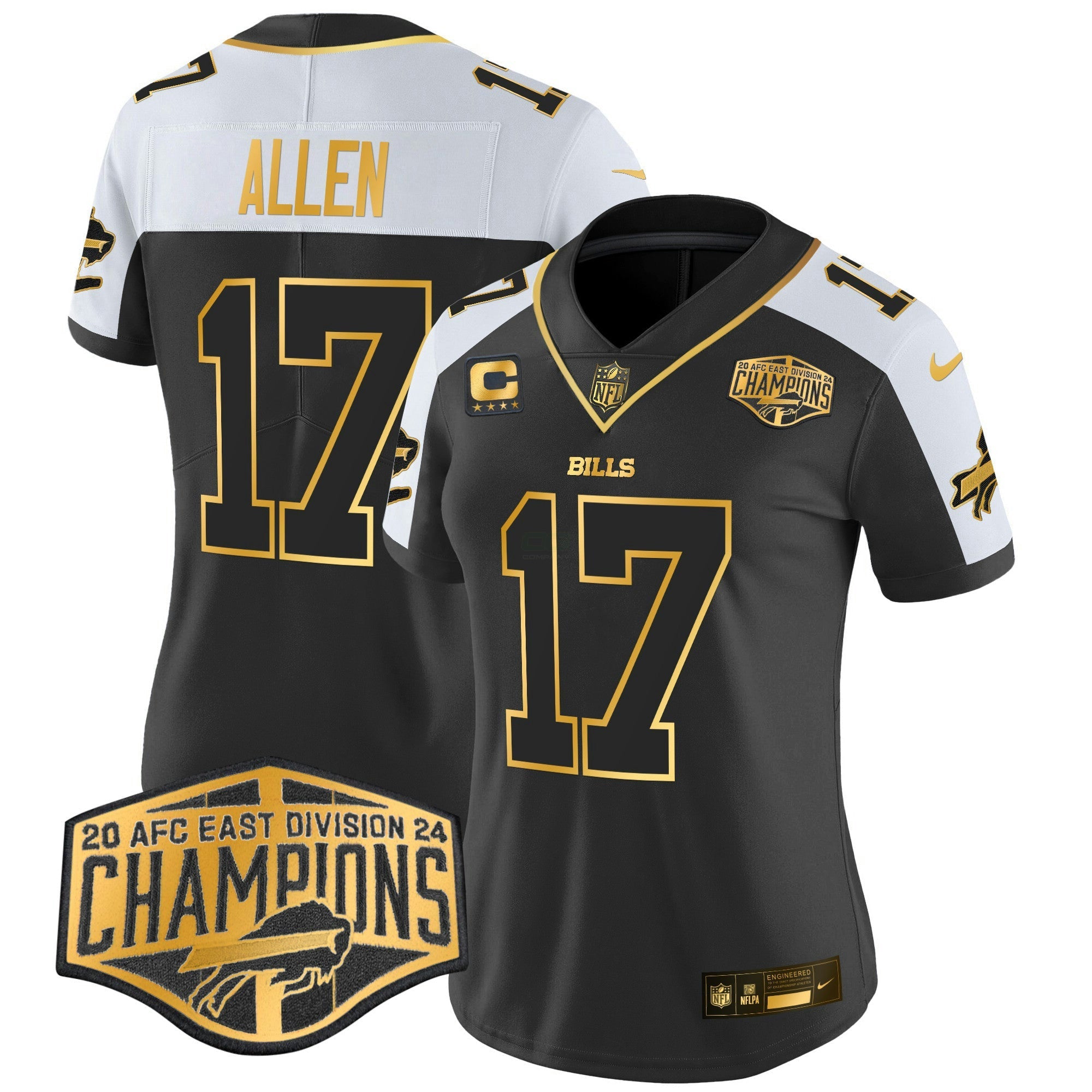 Camisa NFL Women’s 2024 AFC East Division Champions Dourada Vapor Limited Jersey