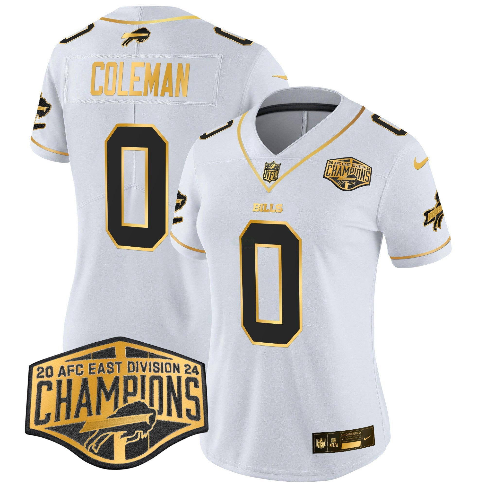 Camisa NFL Women’s 2024 AFC East Division Champions Dourada Vapor Limited Jersey