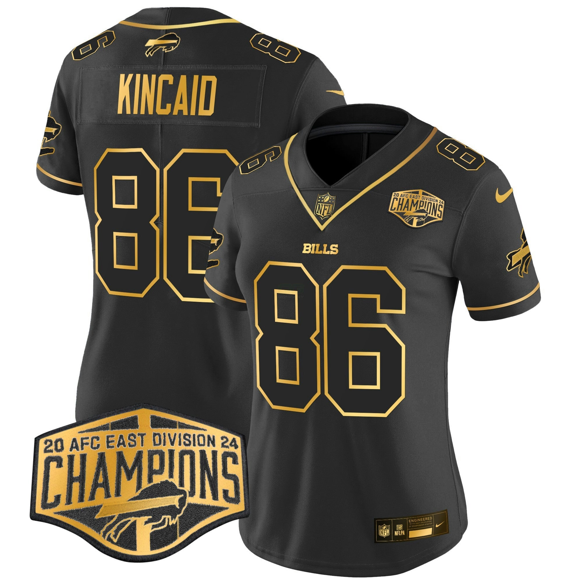 Camisa NFL Women’s 2024 AFC East Division Champions Dourada Vapor Limited Jersey