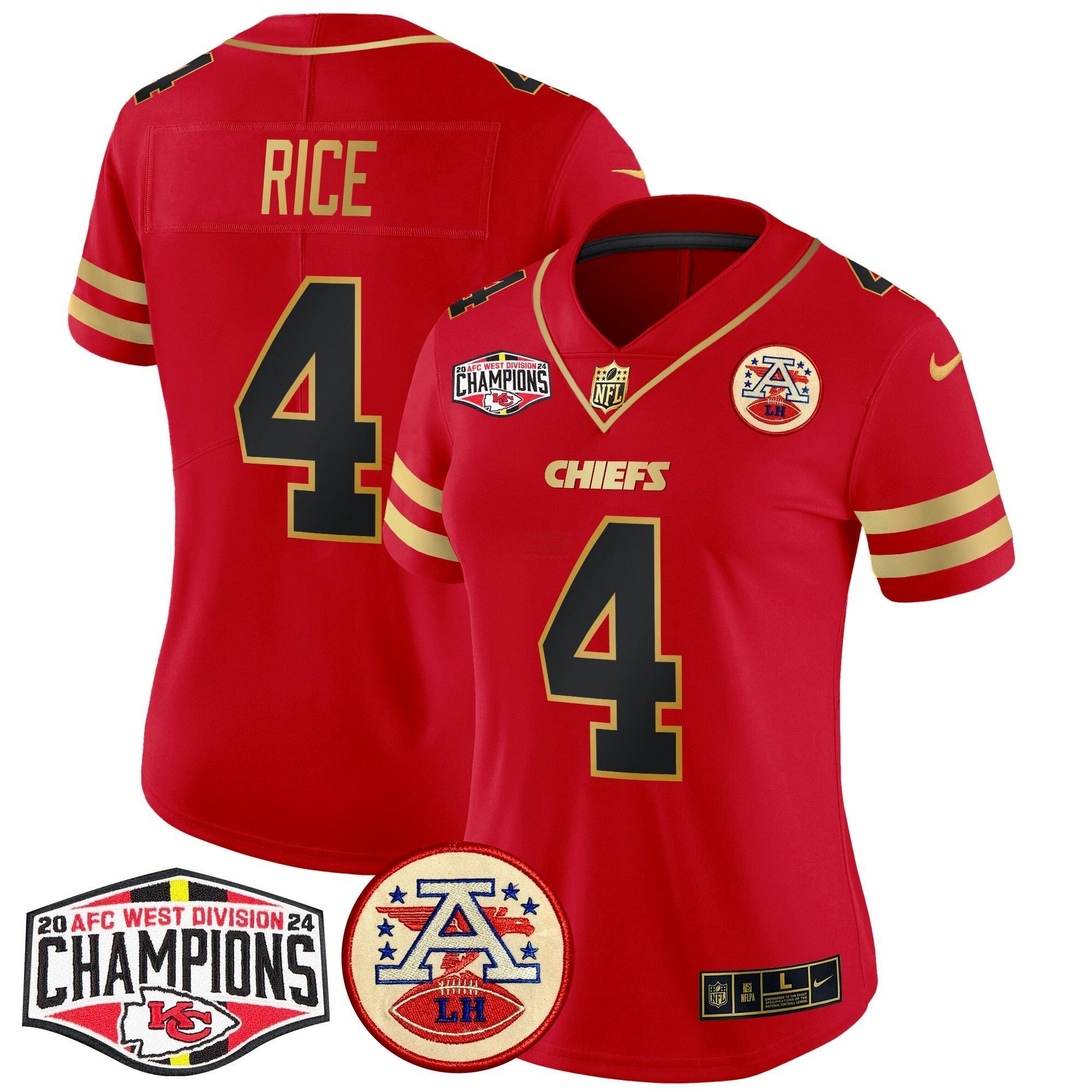Camisa NFL Women’s 2024 AFC West Division Champions Patch Vapor Limited Jersey