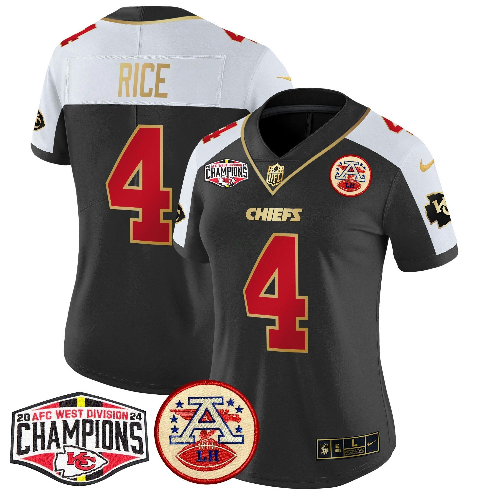 Camisa NFL Women’s 2024 AFC West Division Champions Patch Vapor Limited Jersey