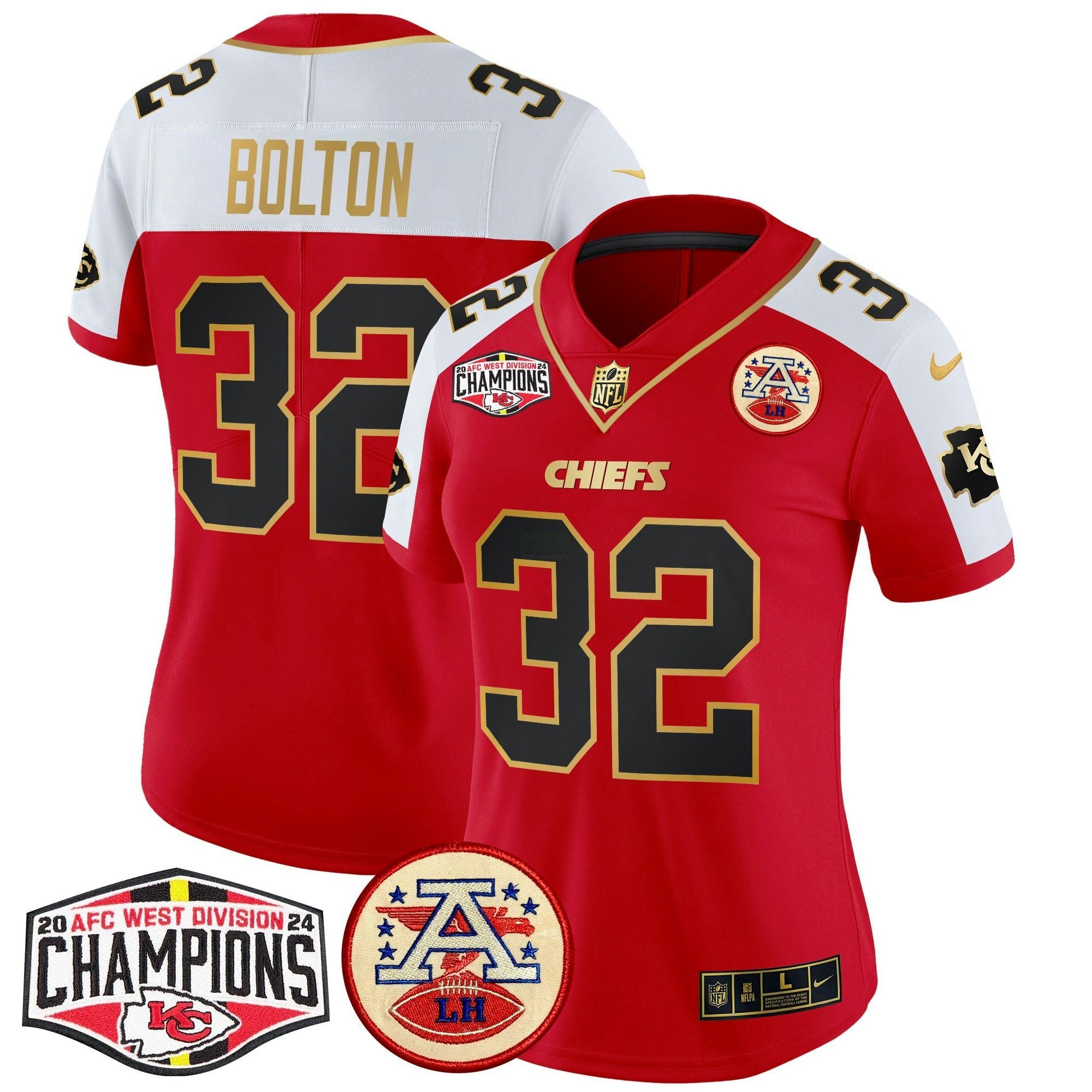 Camisa NFL Women’s 2024 AFC West Division Champions Patch Vapor Limited Jersey