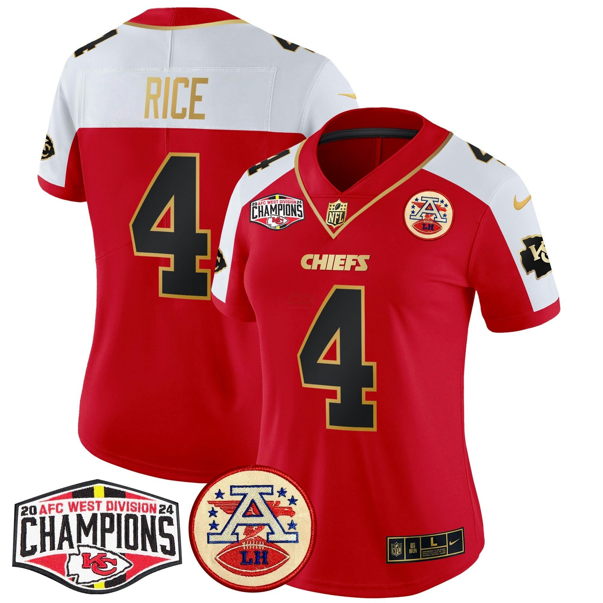 Camisa NFL Women’s 2024 AFC West Division Champions Patch Vapor Limited Jersey