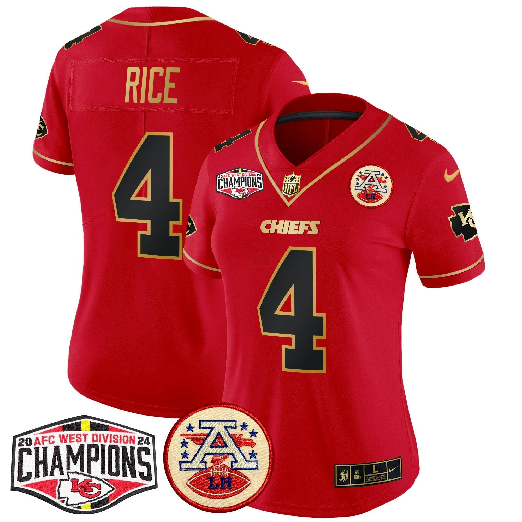 Camisa NFL Women’s 2024 AFC West Division Champions Patch Vapor Limited Jersey