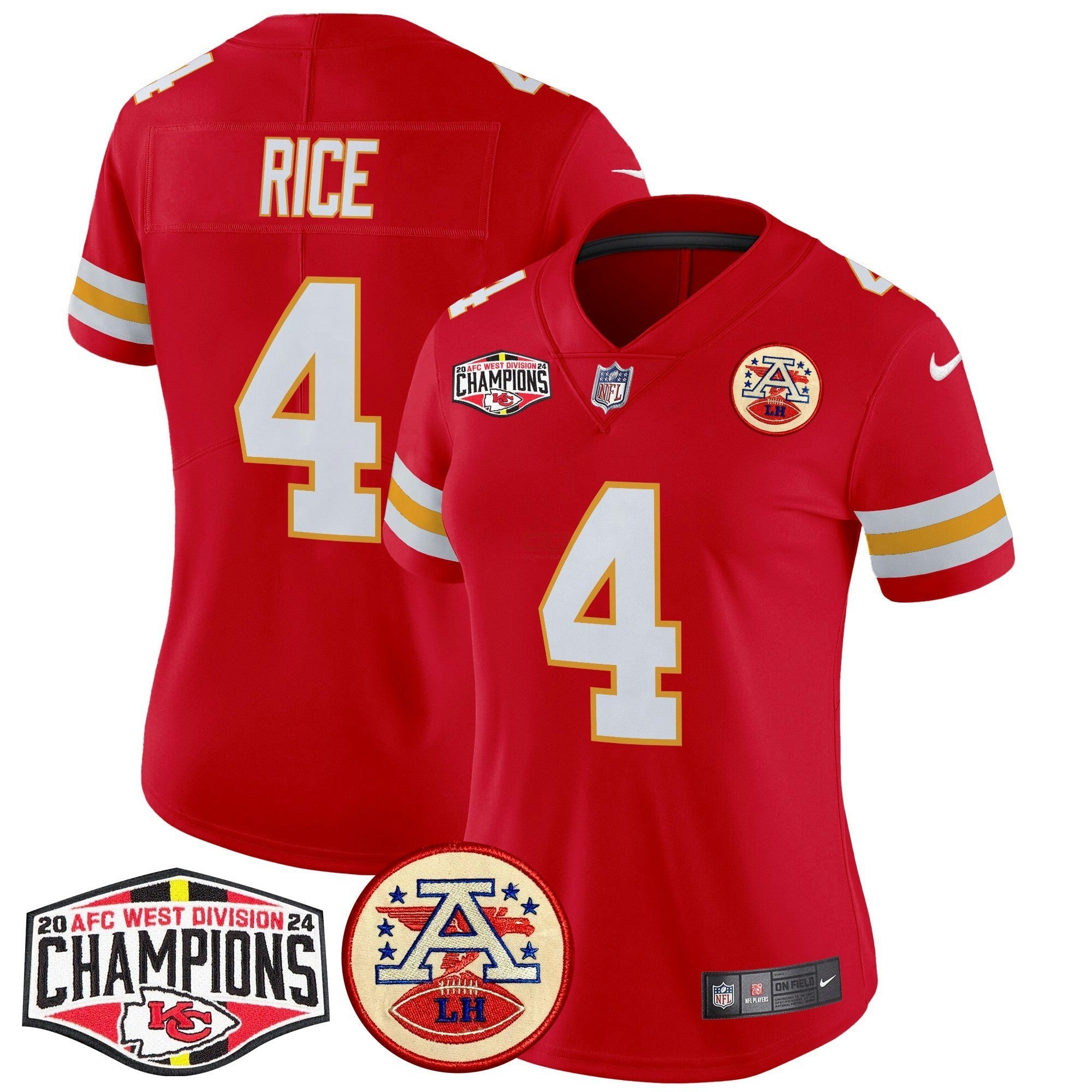 Camisa NFL Women’s 2024 AFC West Division Champions Patch Vapor Limited Jersey