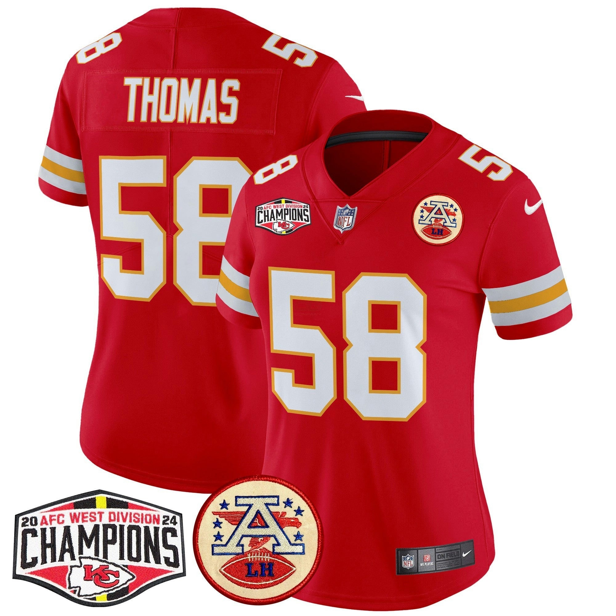 Camisa NFL Women’s 2024 AFC West Division Champions Patch Vapor Limited Jersey