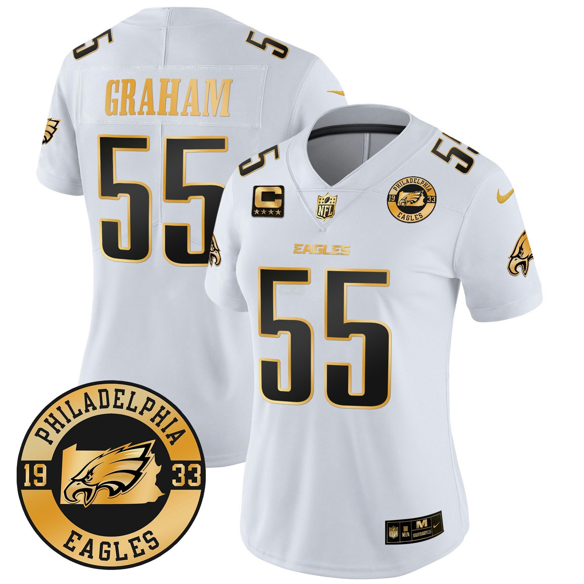 Camisa NFL Women’s 2024 Dourada Vapor Limited Jersey – Est. 1933 Patch