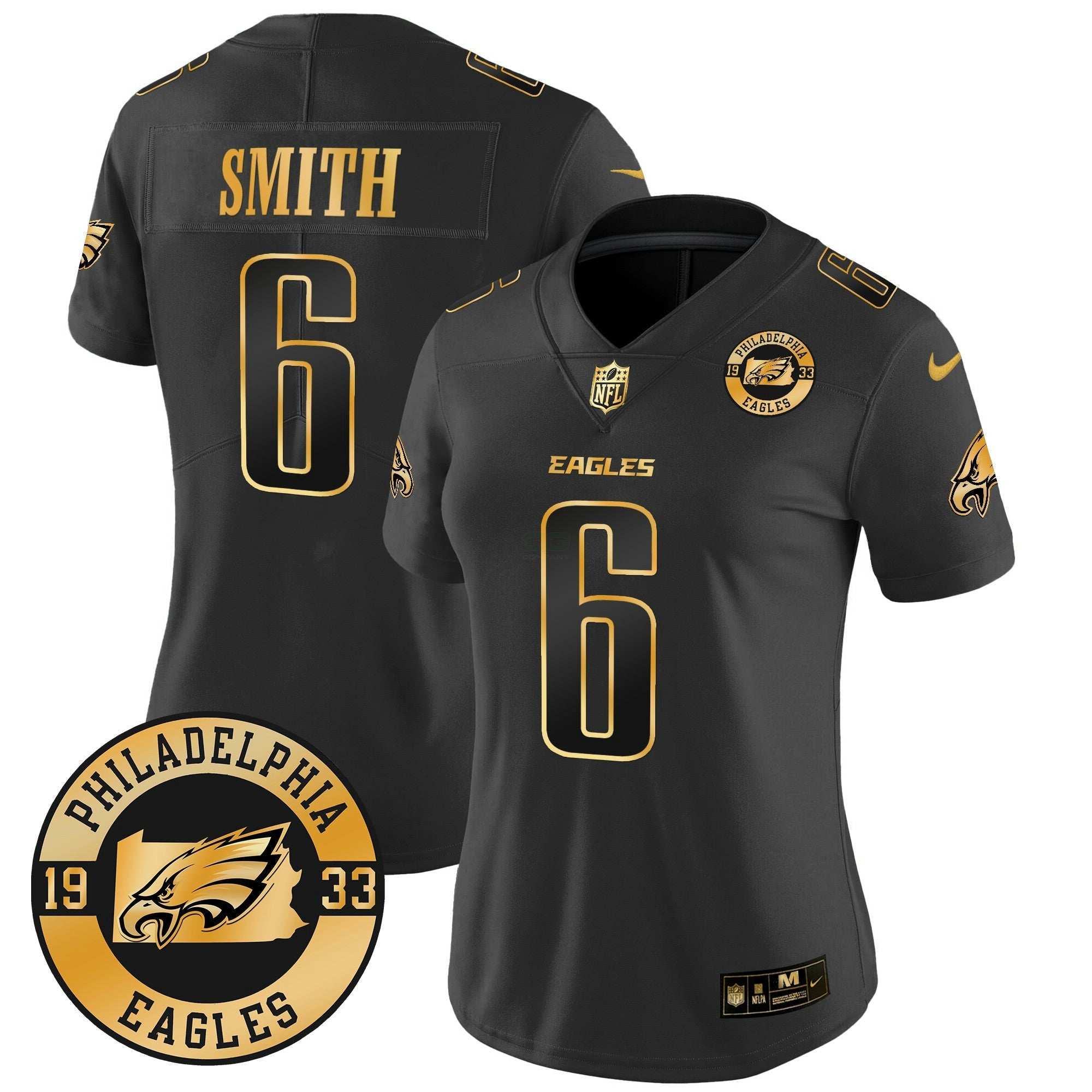 Camisa NFL Women’s 2024 Dourada Vapor Limited Jersey – Est. 1933 Patch