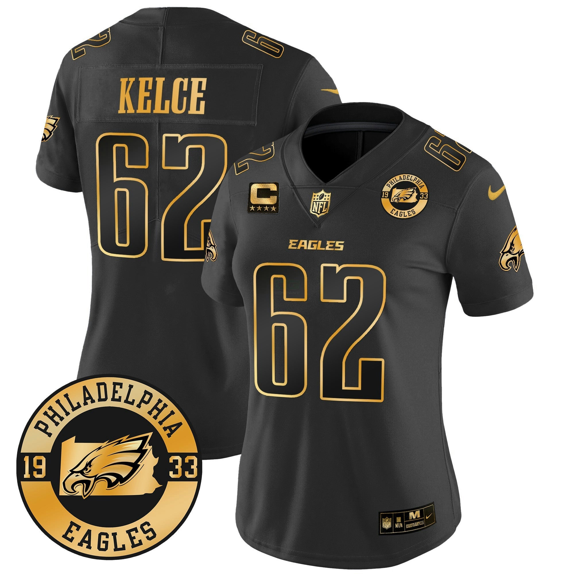 Camisa NFL Women’s 2024 Dourada Vapor Limited Jersey – Est. 1933 Patch