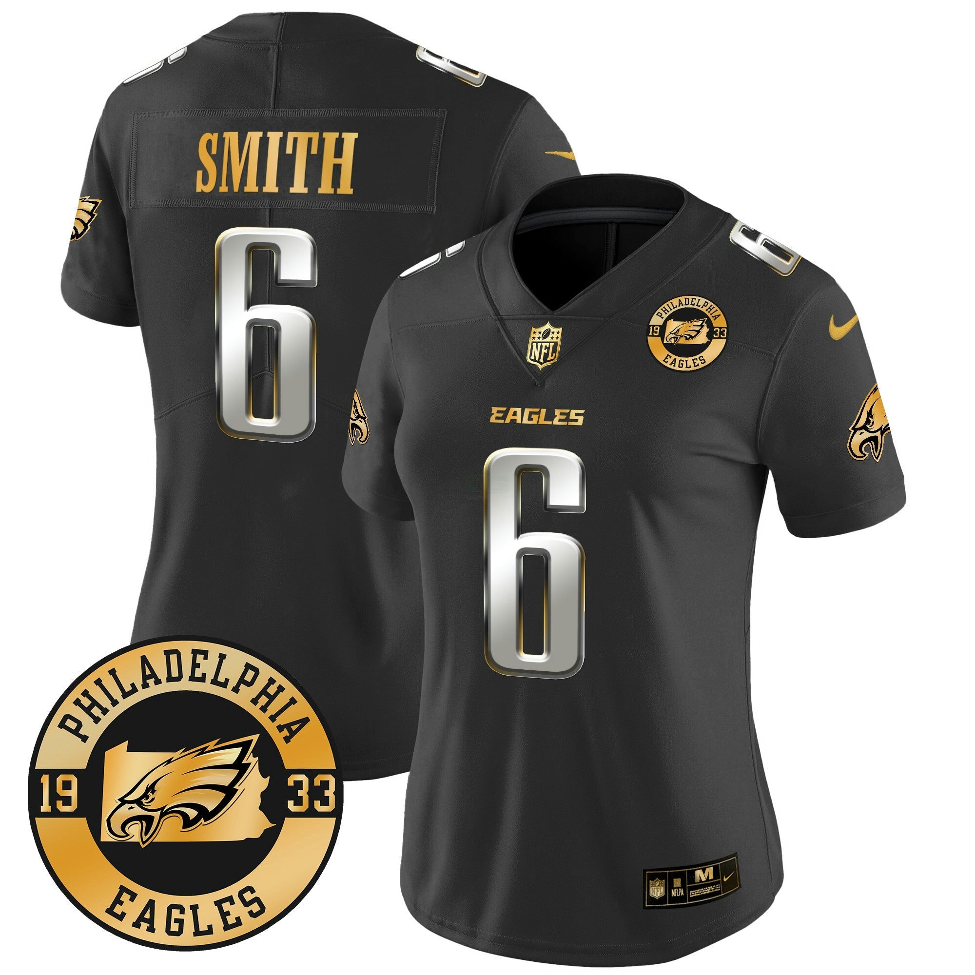 Camisa NFL Women’s 2024 Dourada Vapor Limited Jersey – Est. 1933 Patch