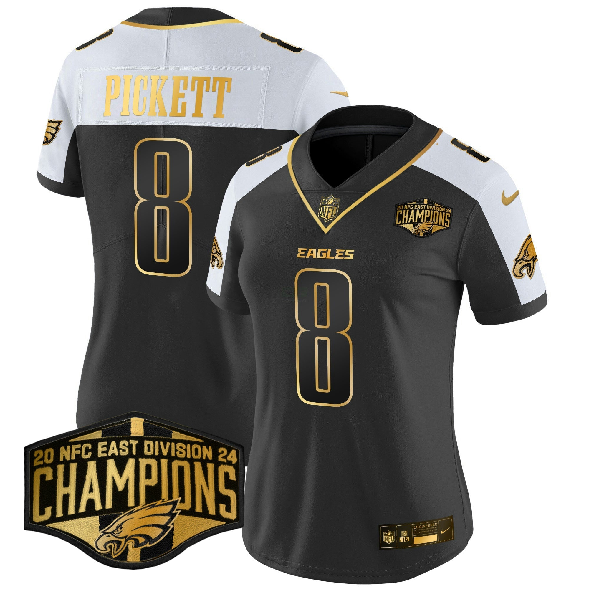 Camisa NFL Women’s 2024 NFC East Division Champions Dourada Vapor Limited Jersey