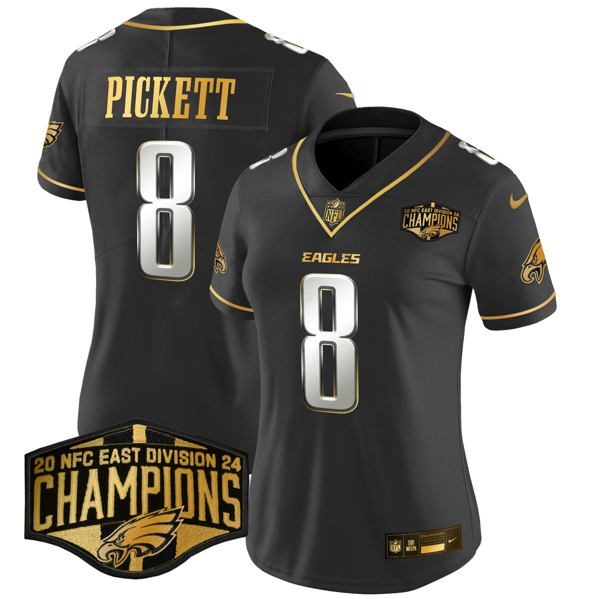 Camisa NFL Women’s 2024 NFC East Division Champions Dourada Vapor Limited Jersey