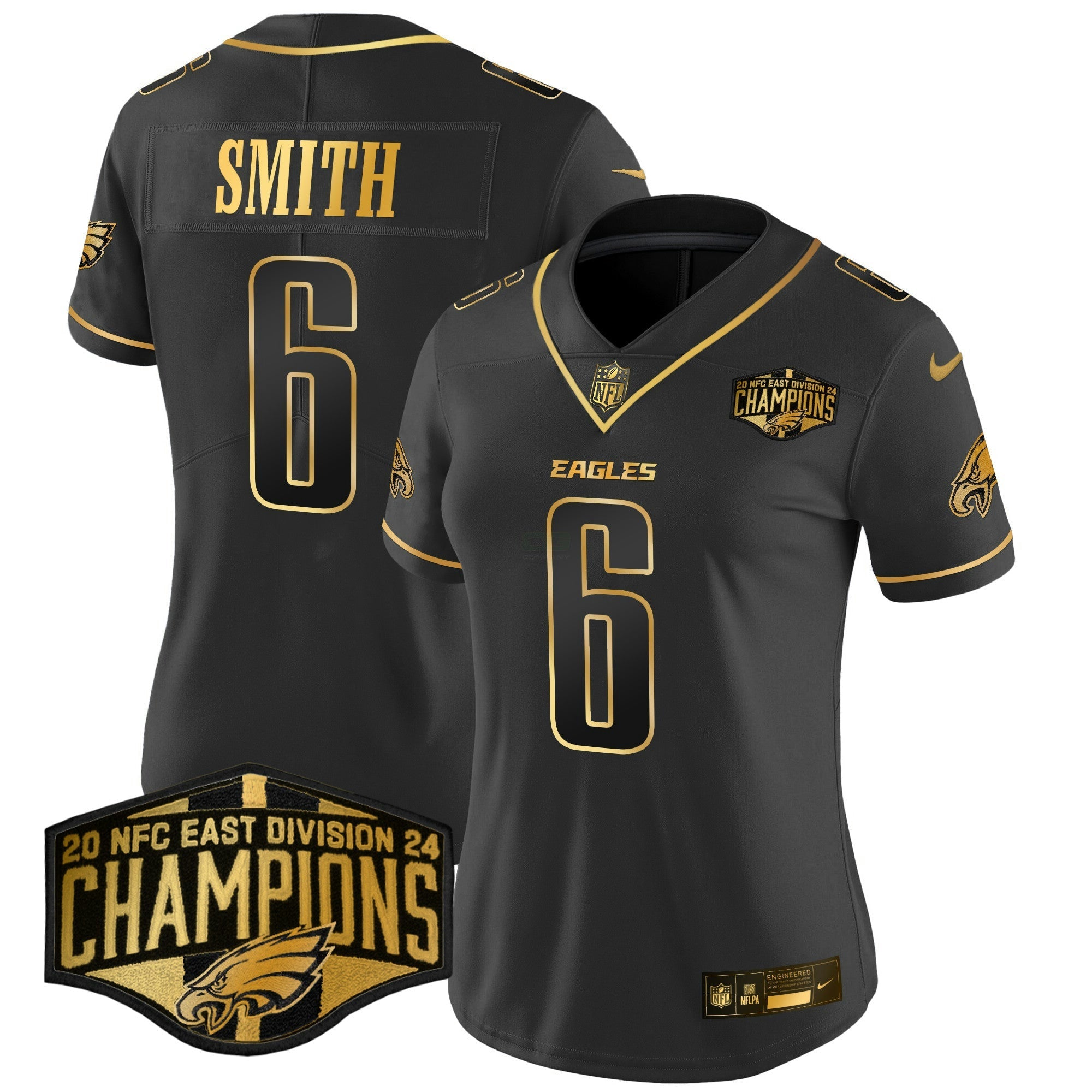 Camisa NFL Women’s 2024 NFC East Division Champions Dourada Vapor Limited Jersey