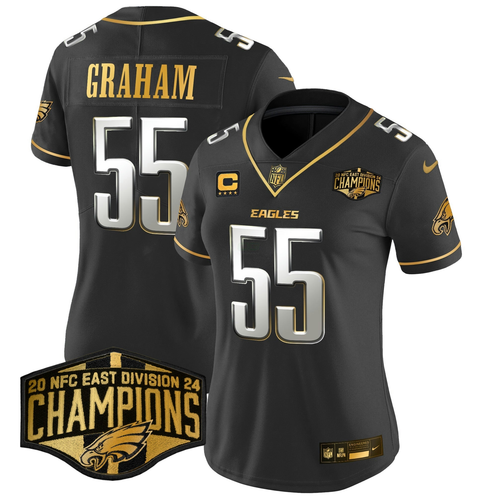 Camisa NFL Women’s 2024 NFC East Division Champions Dourada Vapor Limited Jersey