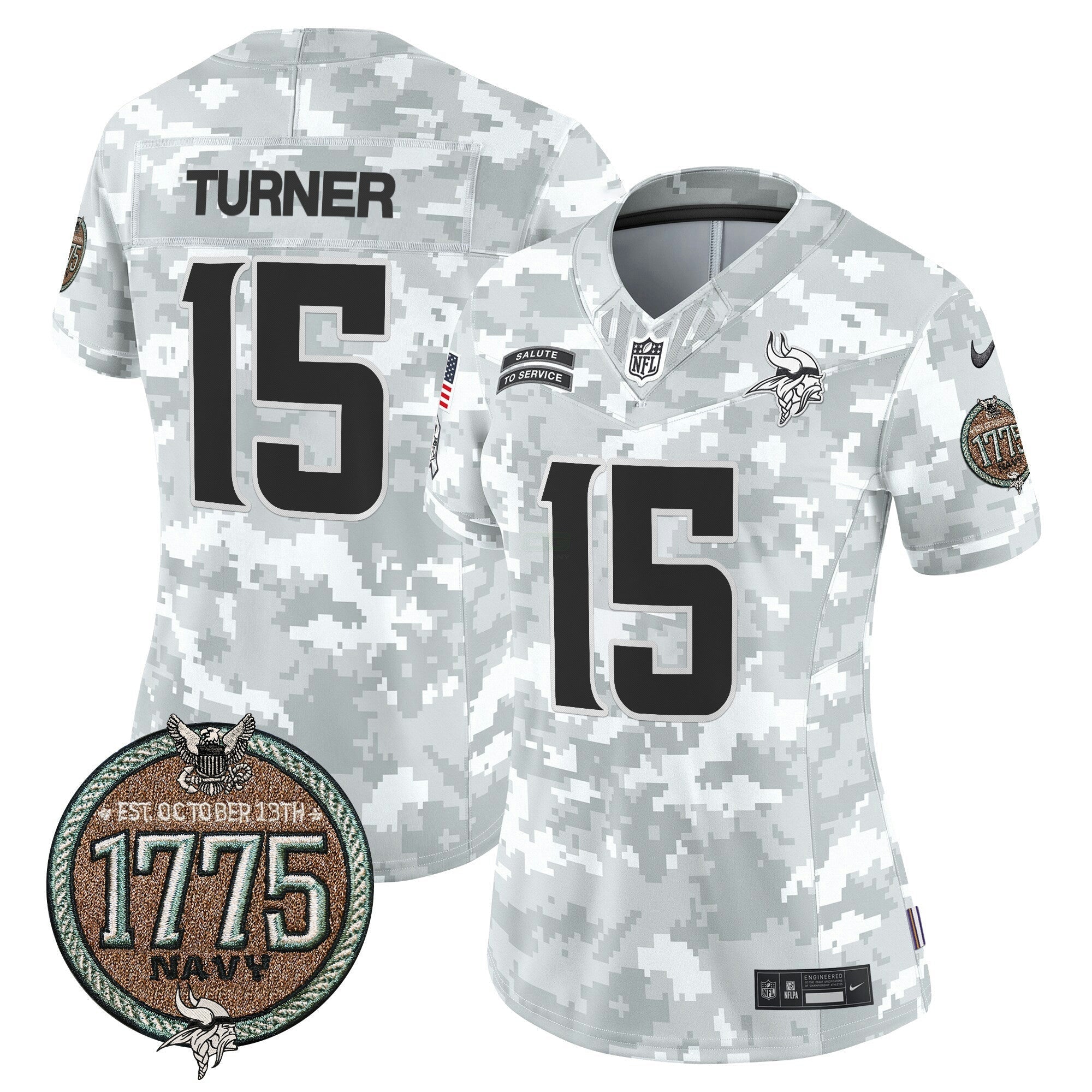 Camisa NFL Women’s 2024 Salute to Service Establishment Year Patch Vapor Limited Jersey