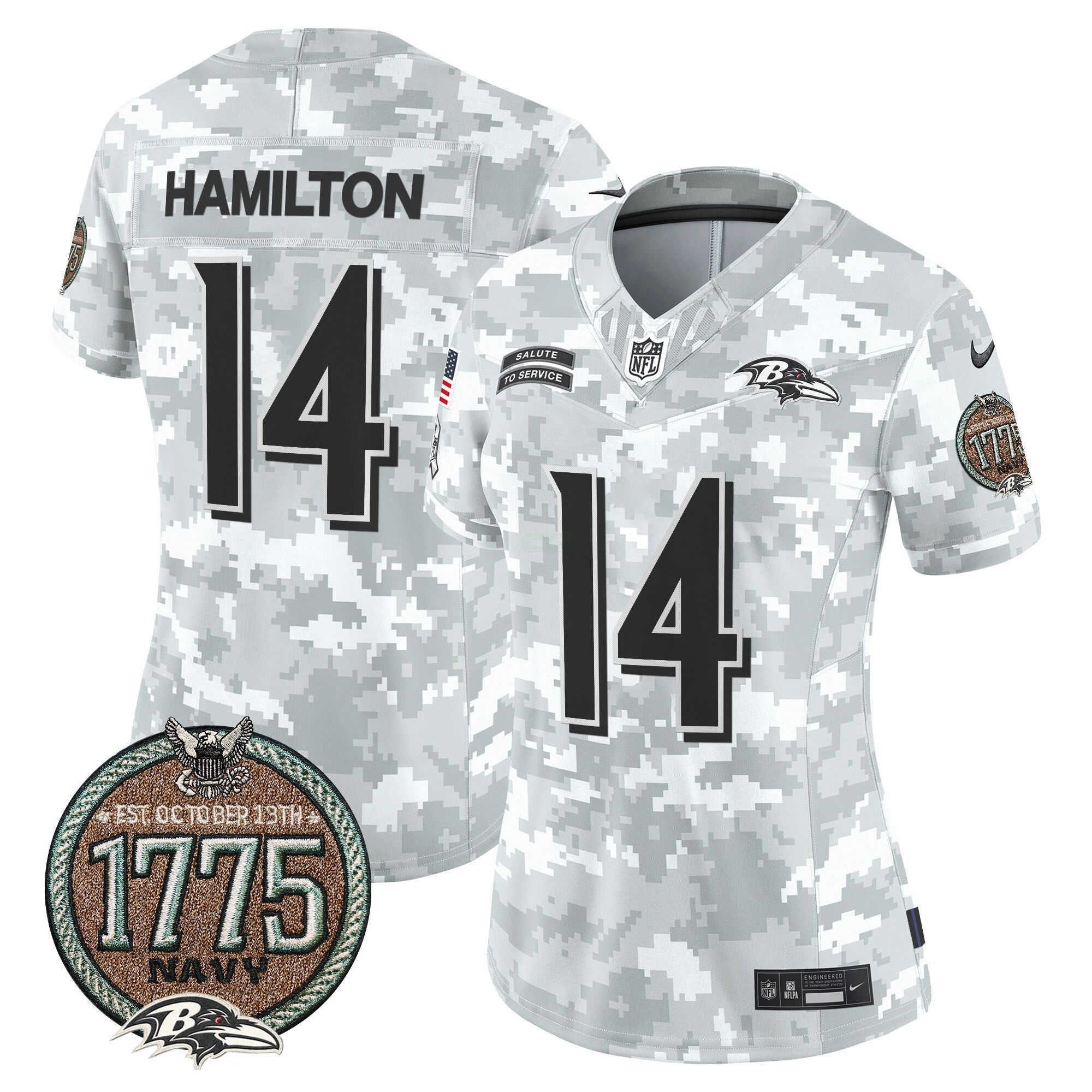 Camisa NFL Women’s 2024 Salute to Service Establishment Year Patch Vapor Limited Jersey