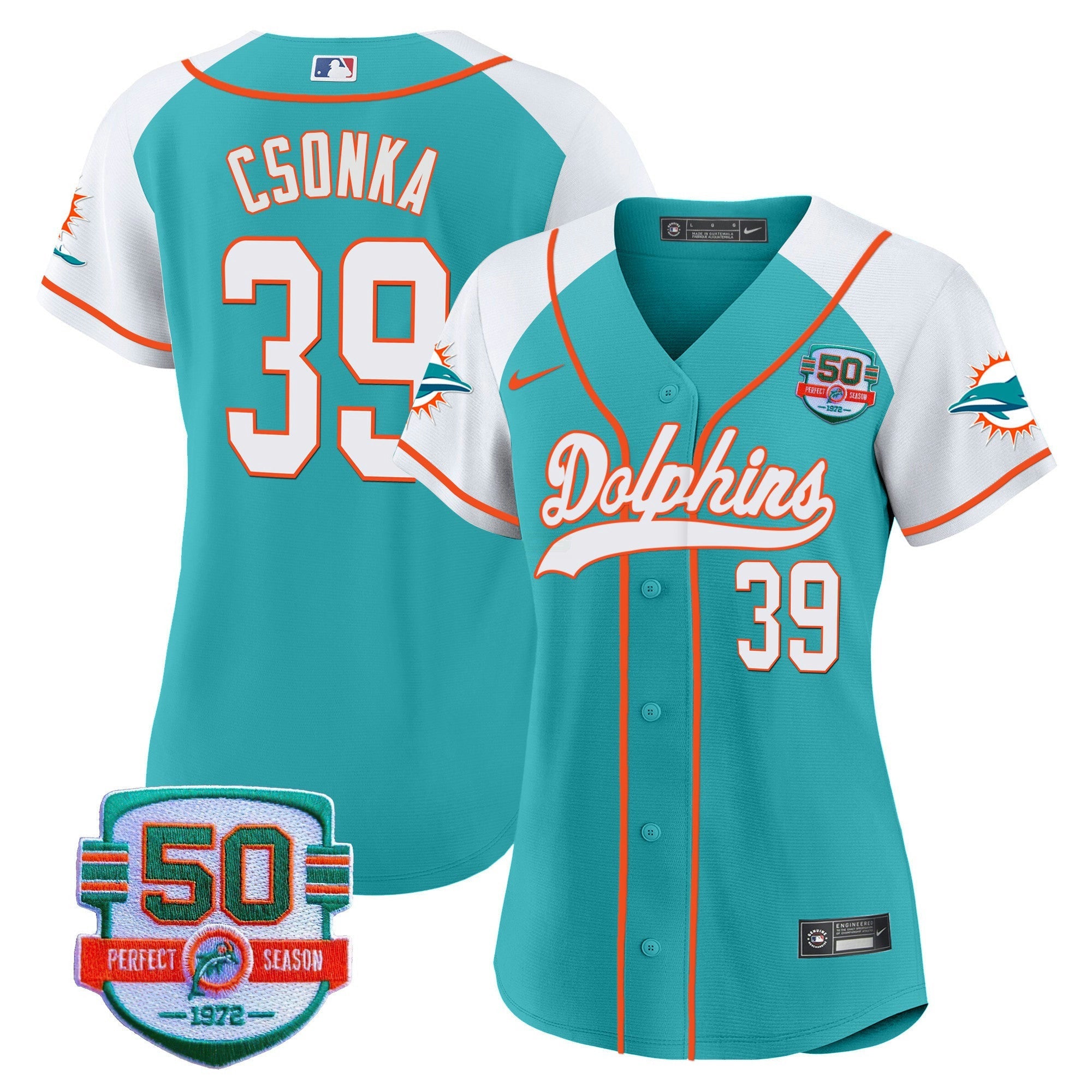 Camisa NFL Women’s 50th 1972 Perfect Season Patch Jersey