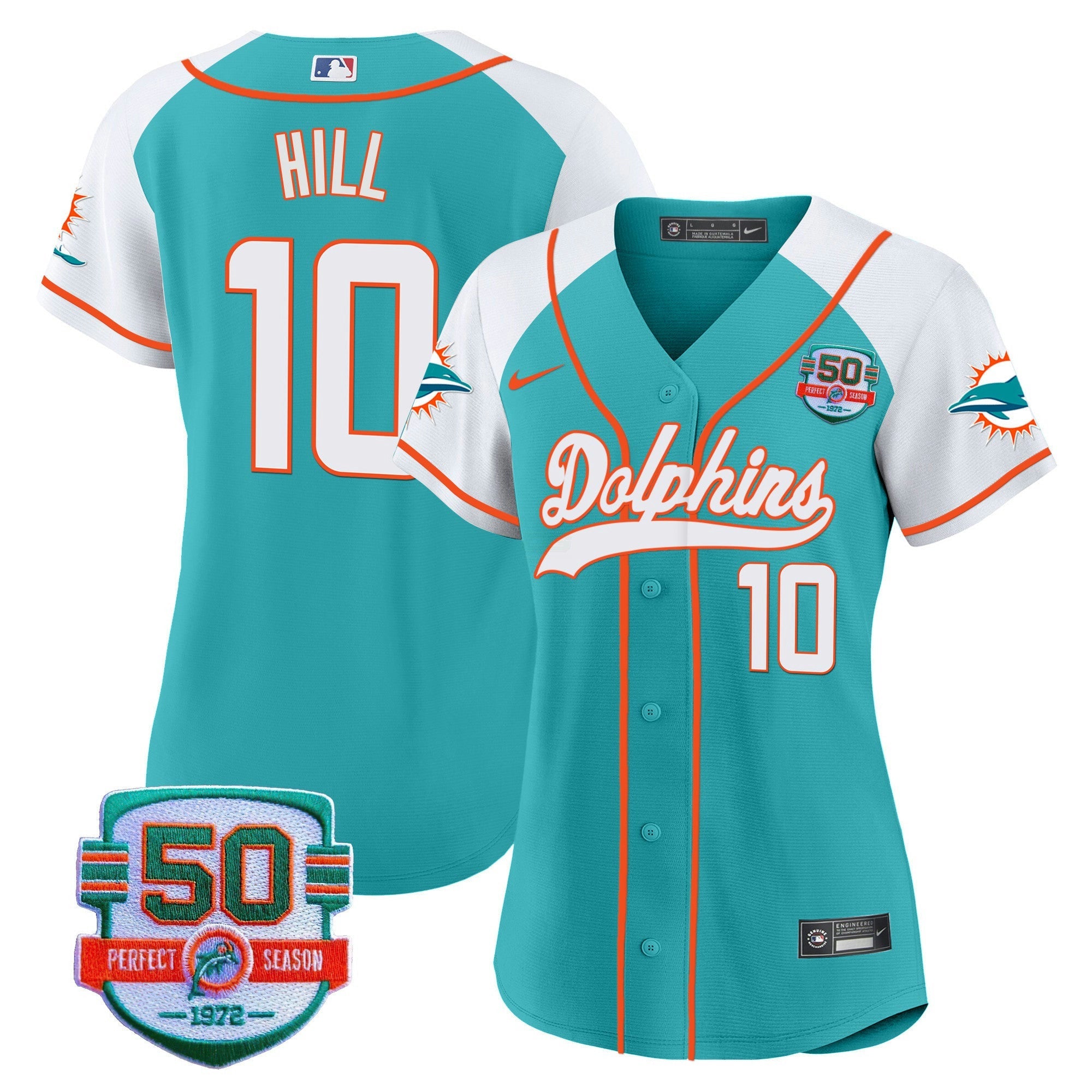 Camisa NFL Women’s 50th 1972 Perfect Season Patch Jersey