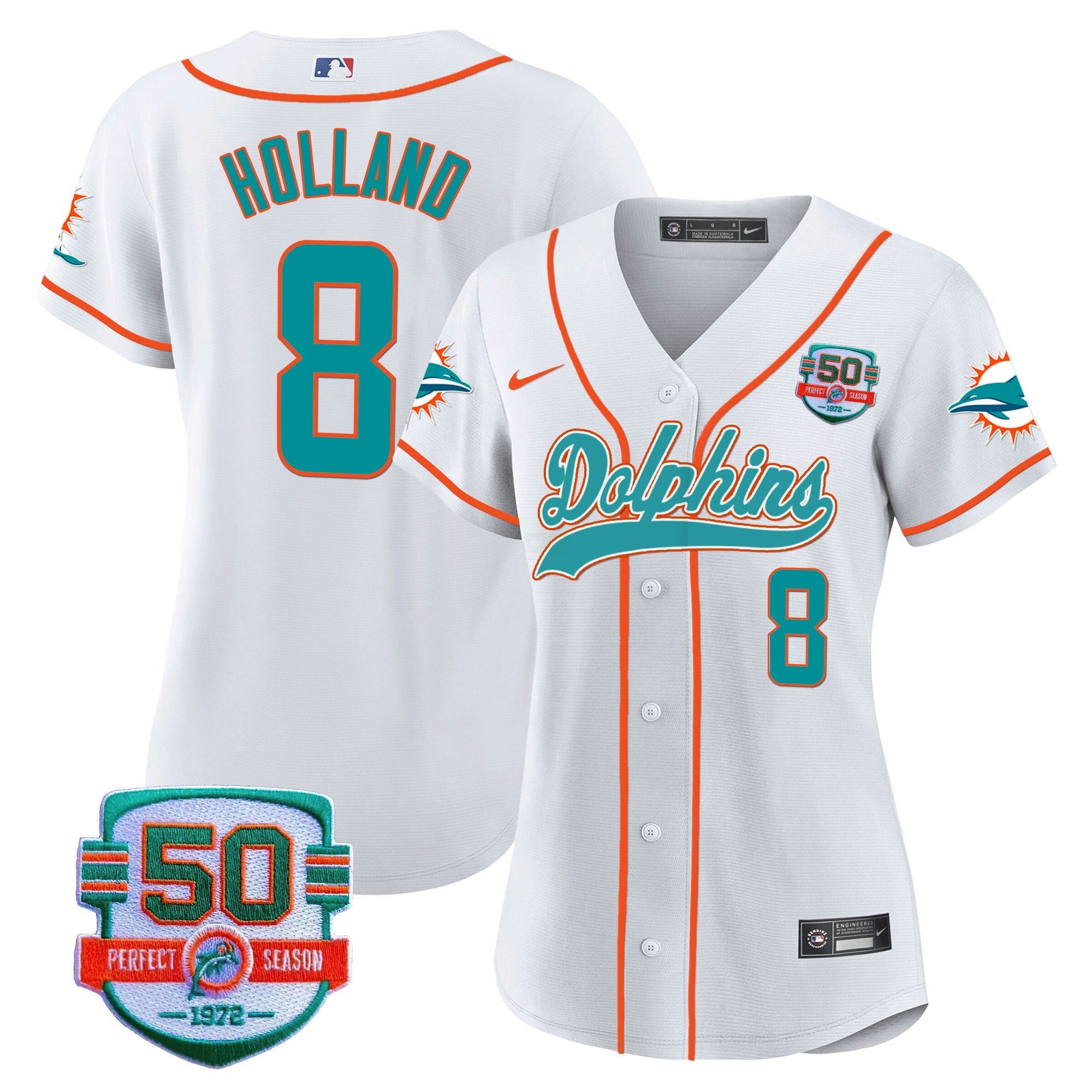 Camisa NFL Women’s 50th 1972 Perfect Season Patch Jersey