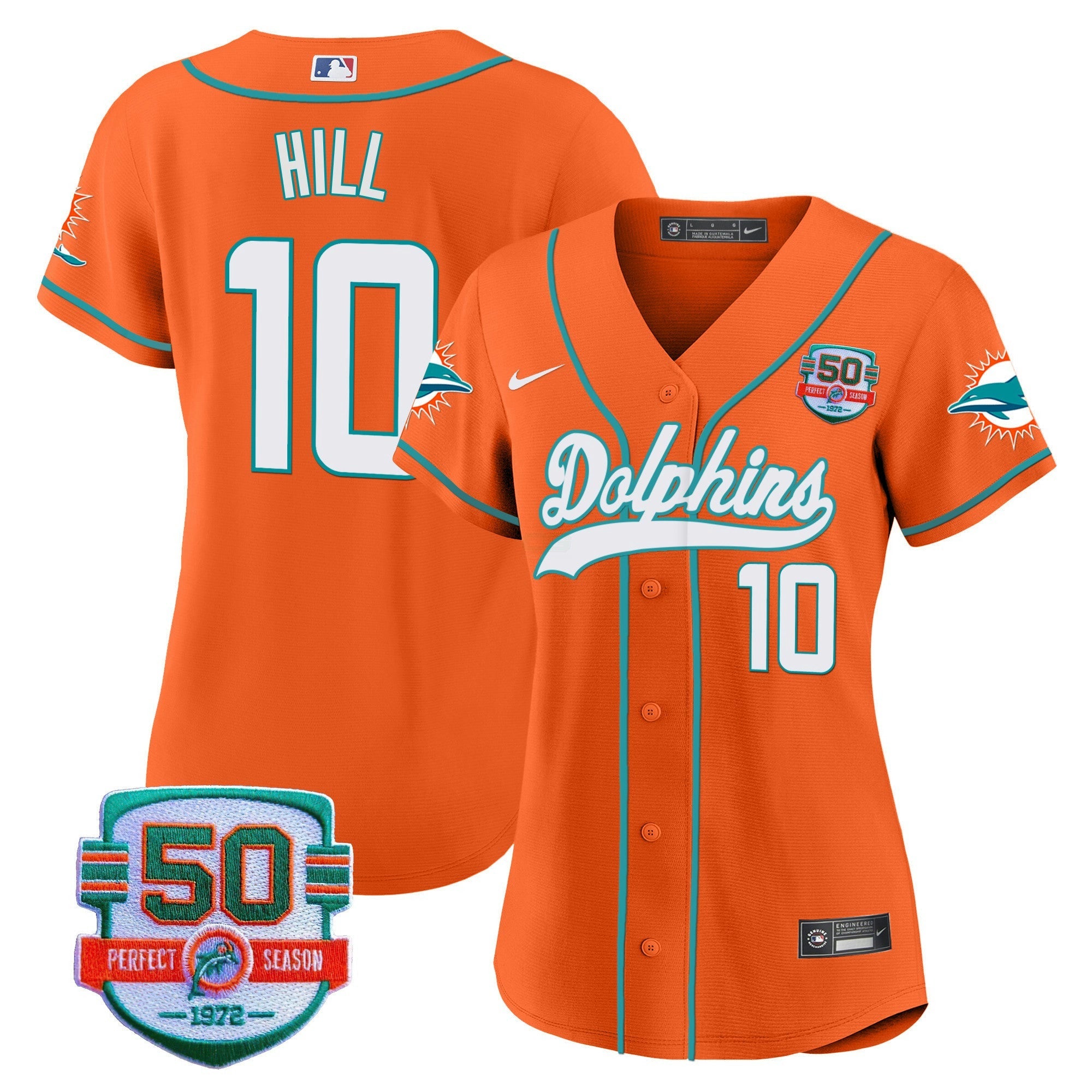 Camisa NFL Women’s 50th 1972 Perfect Season Patch Jersey