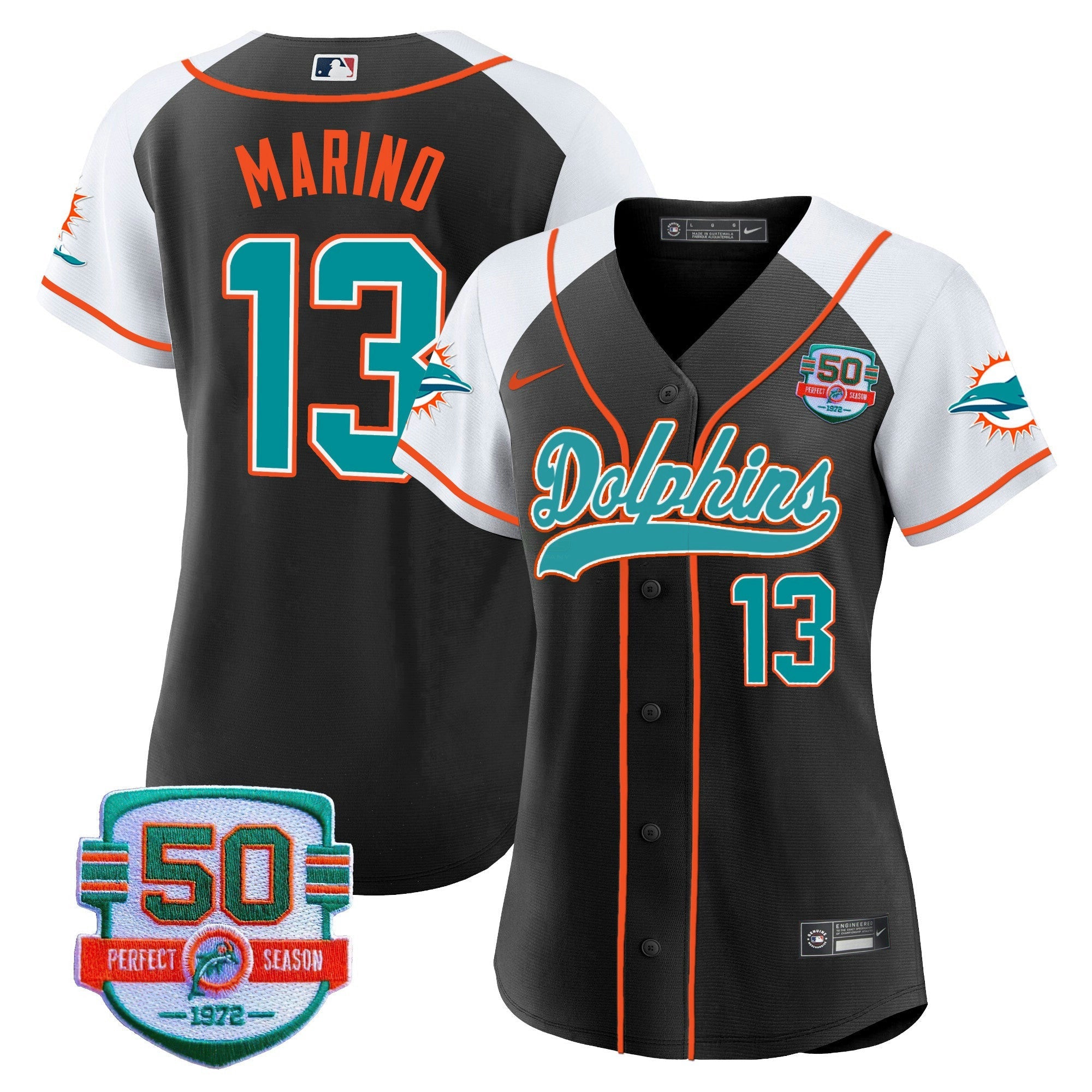 Camisa NFL Women’s 50th 1972 Perfect Season Patch Jersey