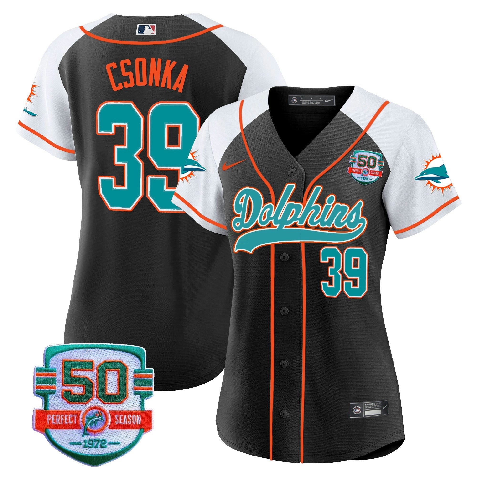 Camisa NFL Women’s 50th 1972 Perfect Season Patch Jersey