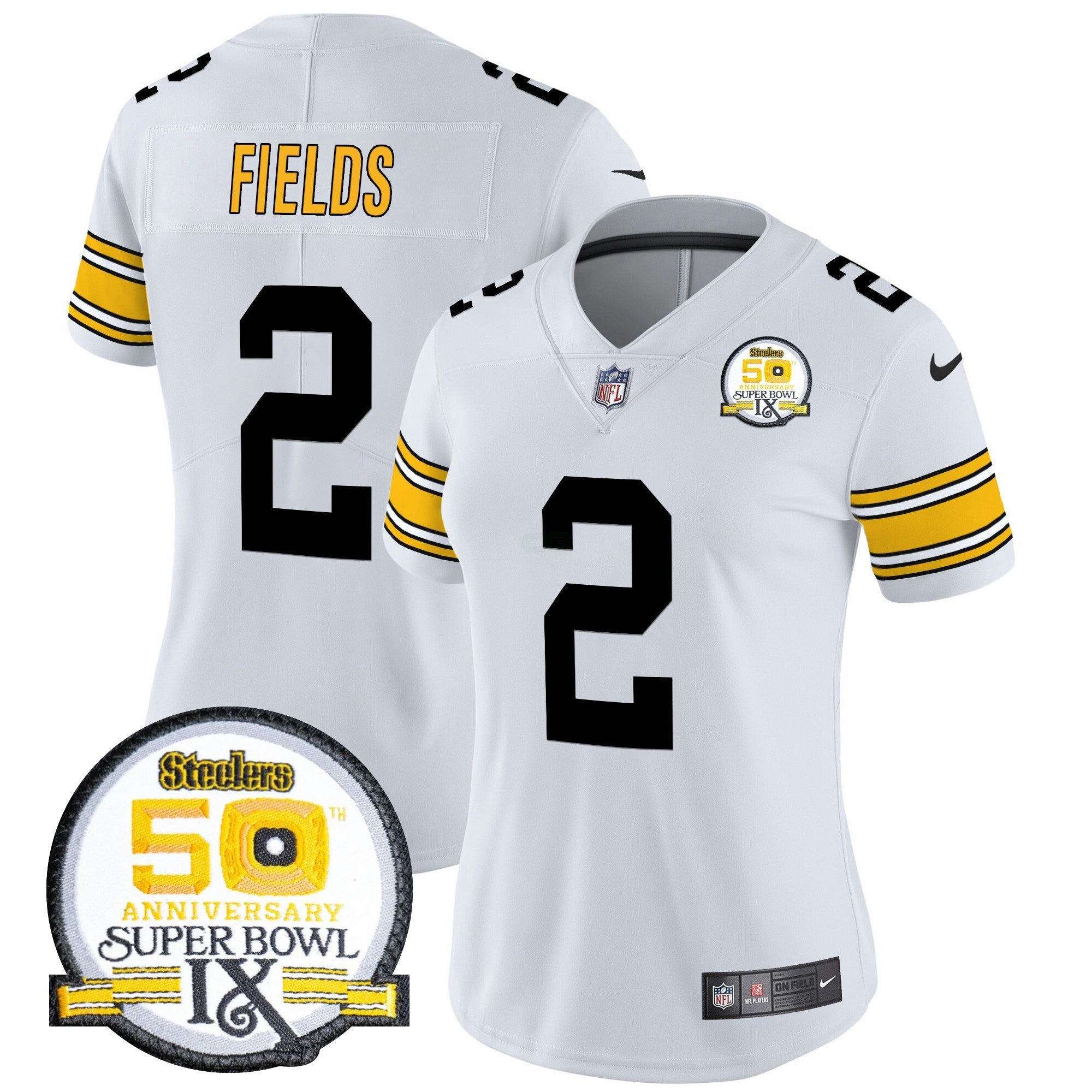 Camisa NFL Women’s 50th Anniversary Of Super Bowl IX Patch Vapor Limited Jersey
