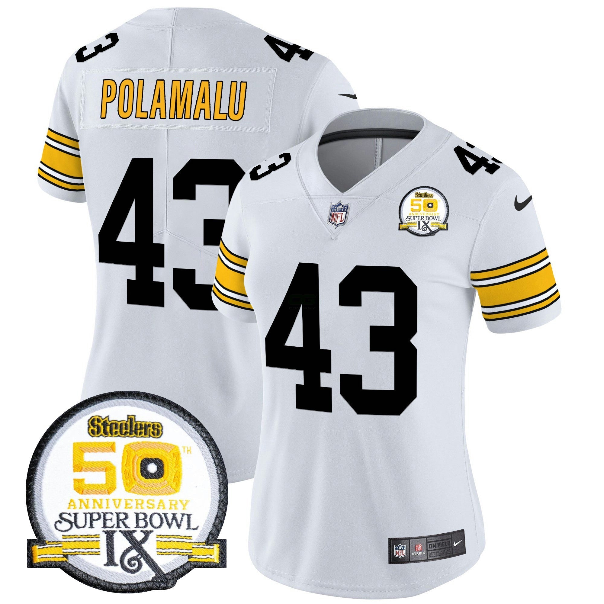 Camisa NFL Women’s 50th Anniversary Of Super Bowl IX Patch Vapor Limited Jersey