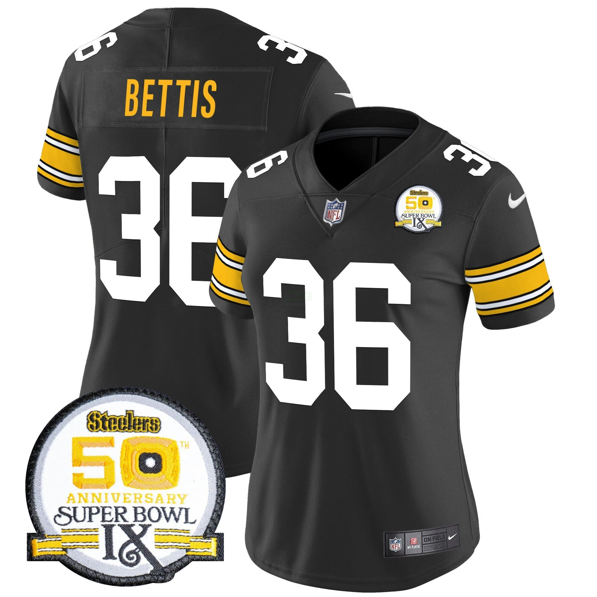 Camisa NFL Women’s 50th Anniversary Of Super Bowl IX Patch Vapor Limited Jersey