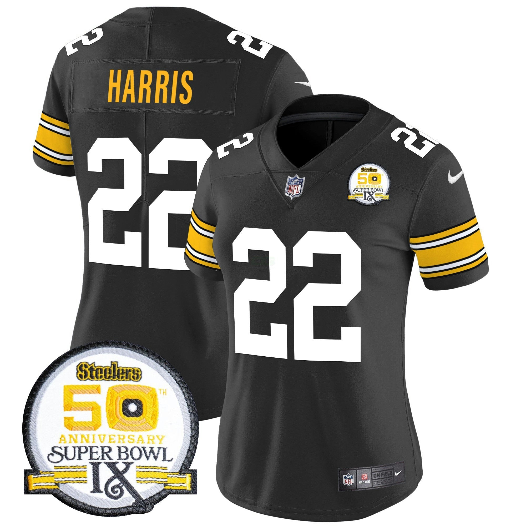 Camisa NFL Women’s 50th Anniversary Of Super Bowl IX Patch Vapor Limited Jersey