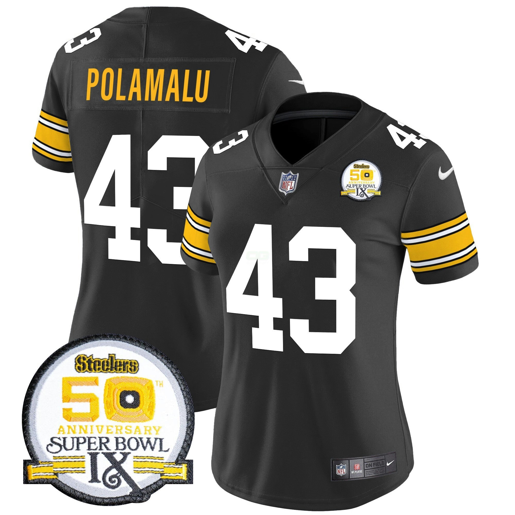 Camisa NFL Women’s 50th Anniversary Of Super Bowl IX Patch Vapor Limited Jersey