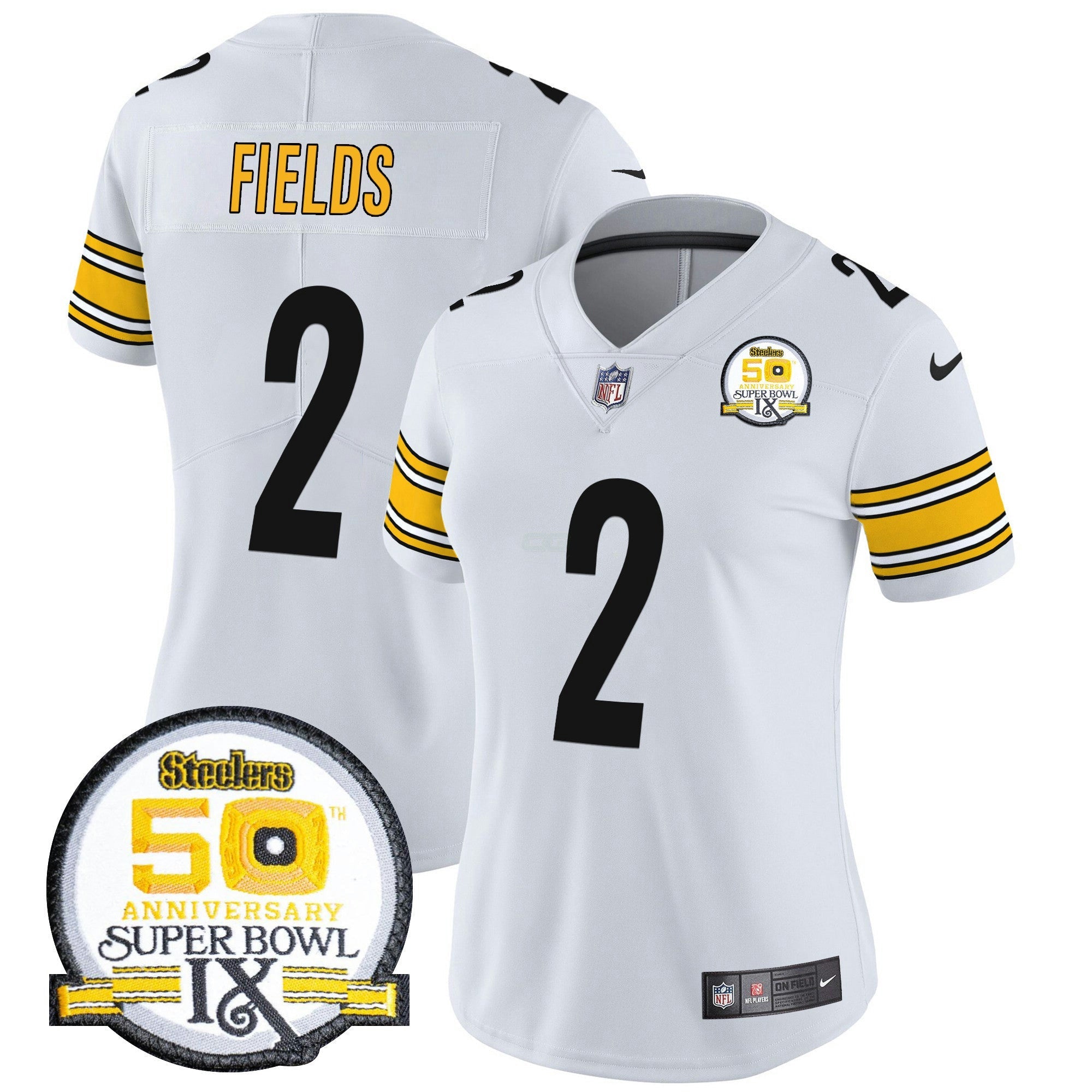 Camisa NFL Women’s 50th Anniversary Of Super Bowl IX Patch Vapor Limited Jersey
