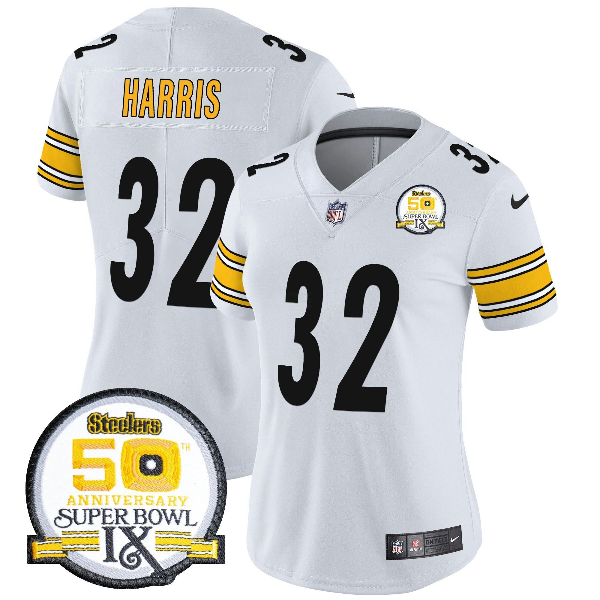 Camisa NFL Women’s 50th Anniversary Of Super Bowl IX Patch Vapor Limited Jersey