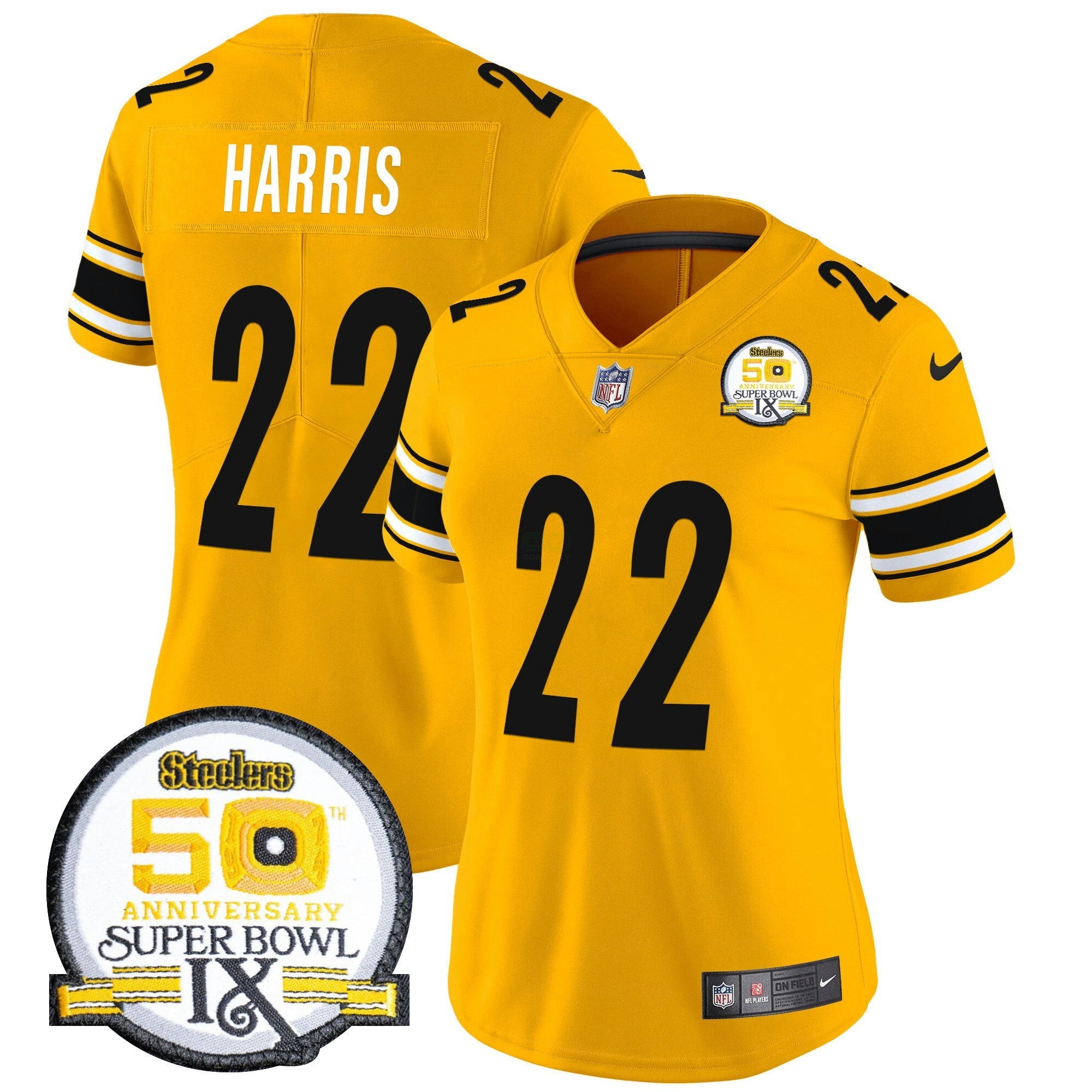 Camisa NFL Women’s 50th Anniversary Of Super Bowl IX Patch Vapor Limited Jersey